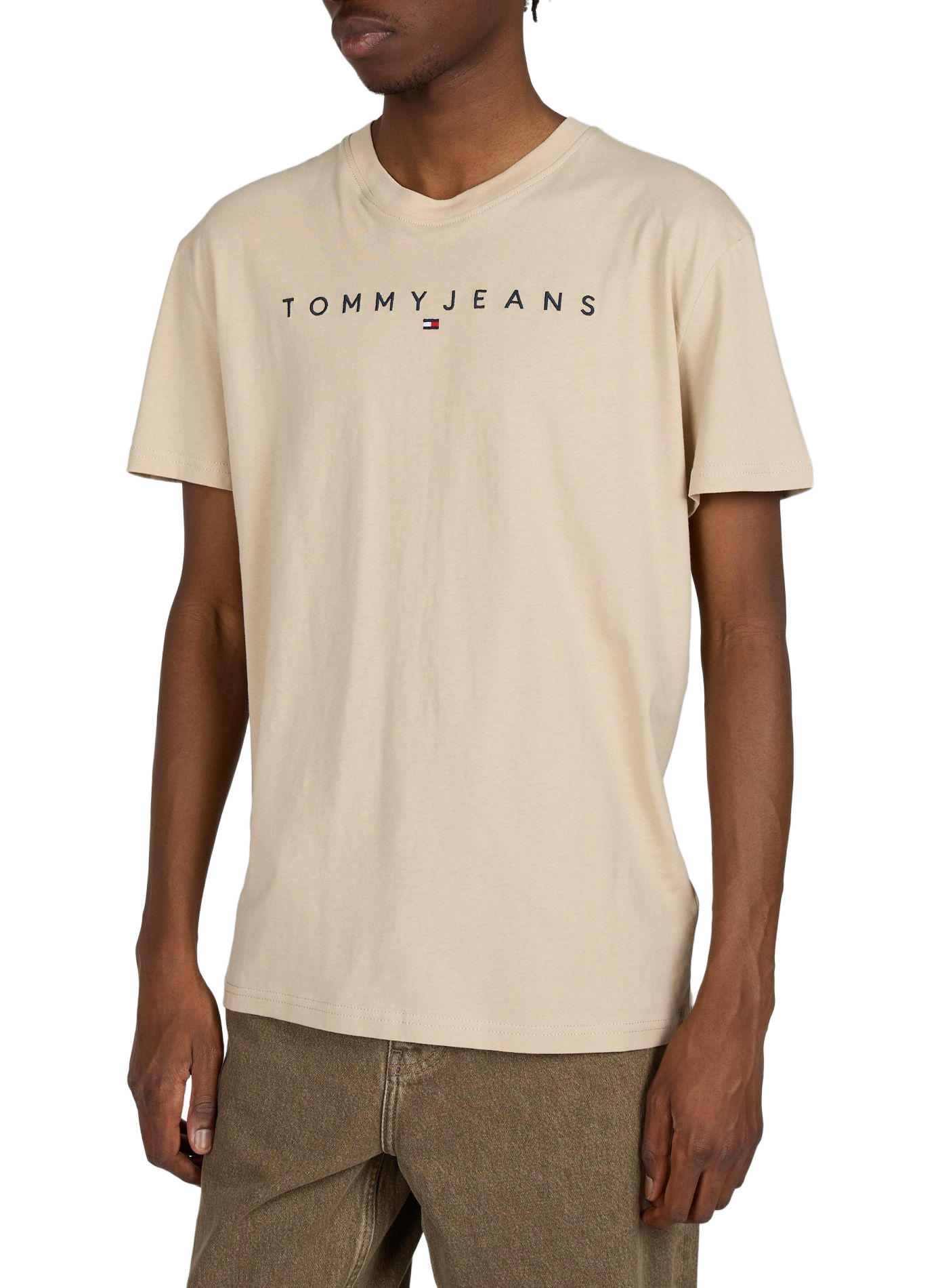 T-shirt met geborduurd logo TOMMY HILFIGER Beige