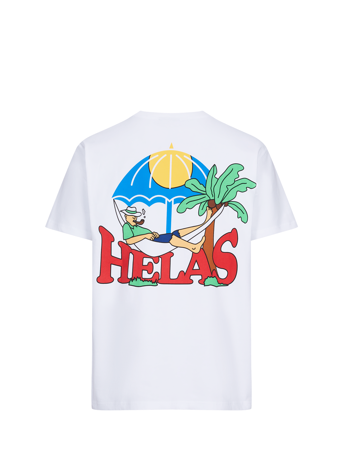 Round neck screen-printed t-shirt HELAS CAPS White