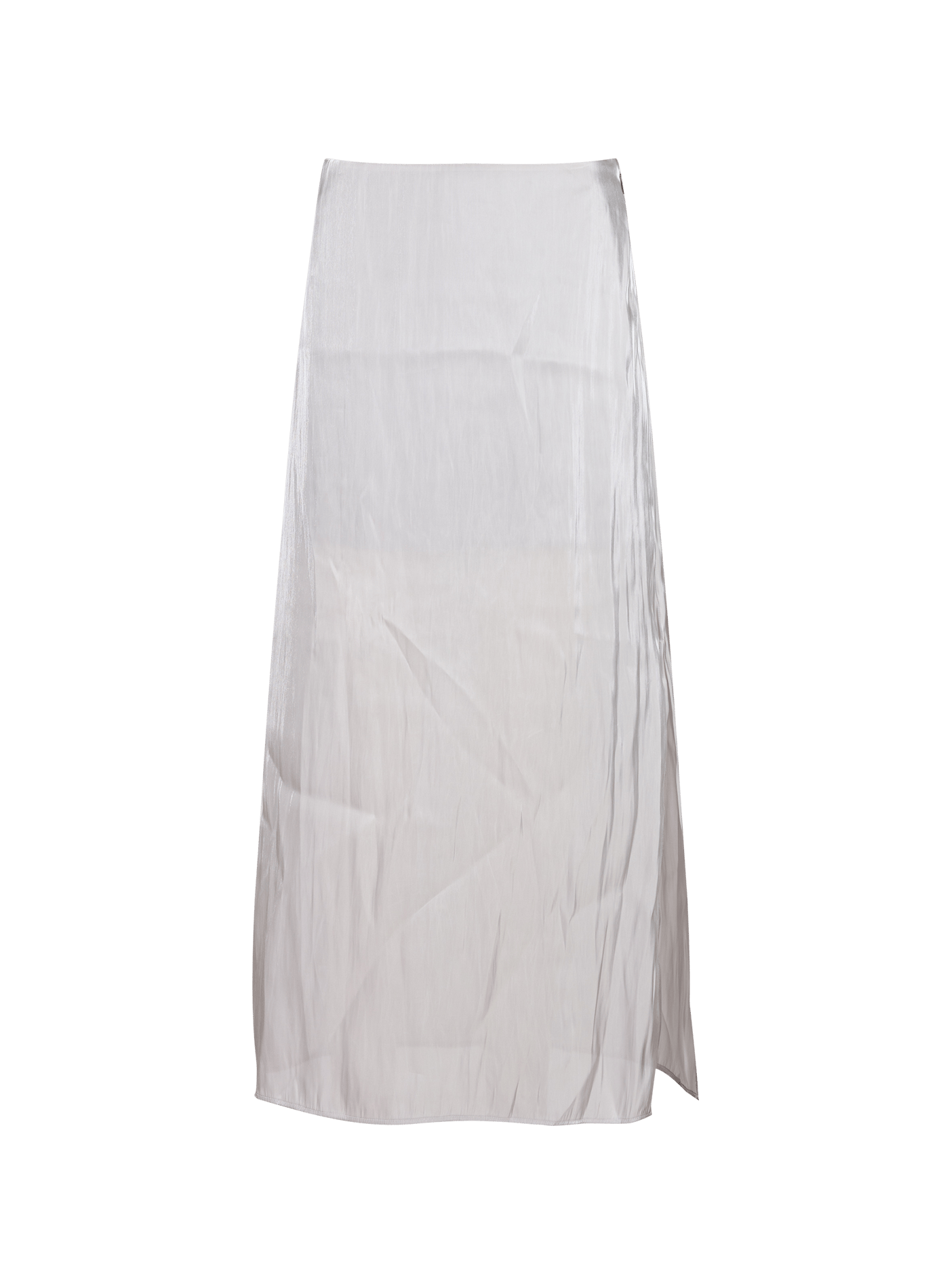 Jupe longue froissée et satinée à fente HELMUT LANG Gris