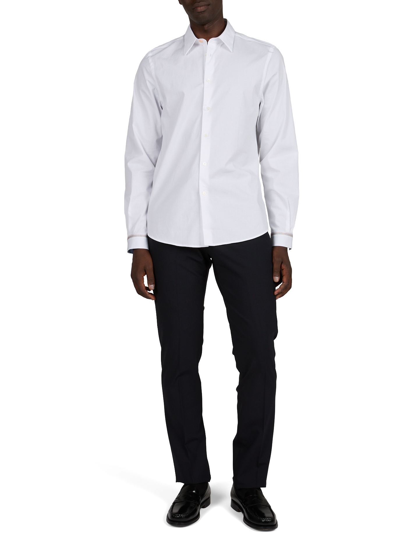Chemise droite en coton mélangé PAUL SMITH Blanc