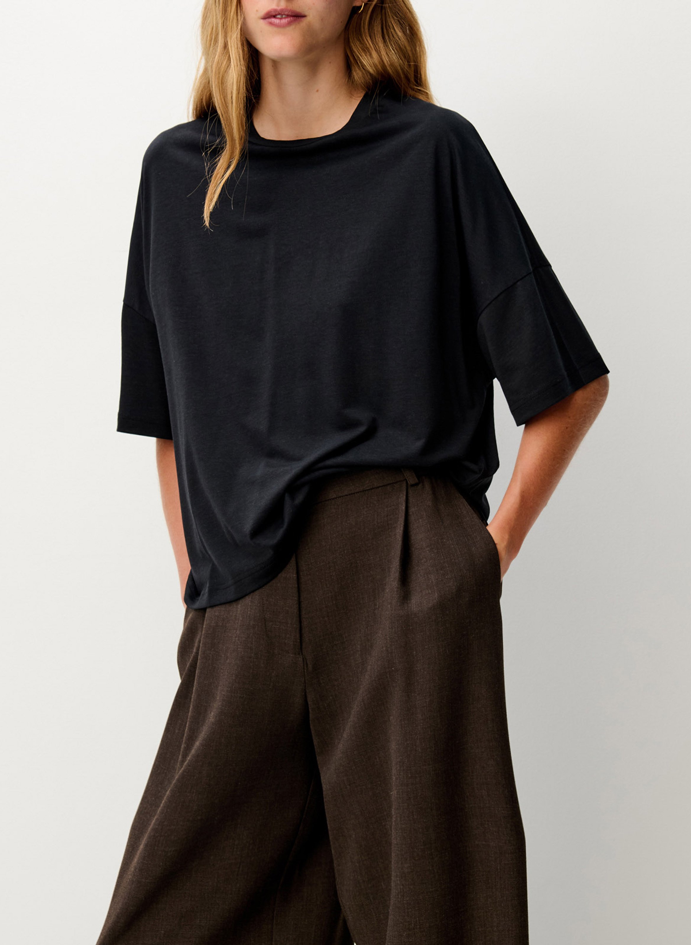 Tee-shirt oversize col rond dorel SESSUN Noir