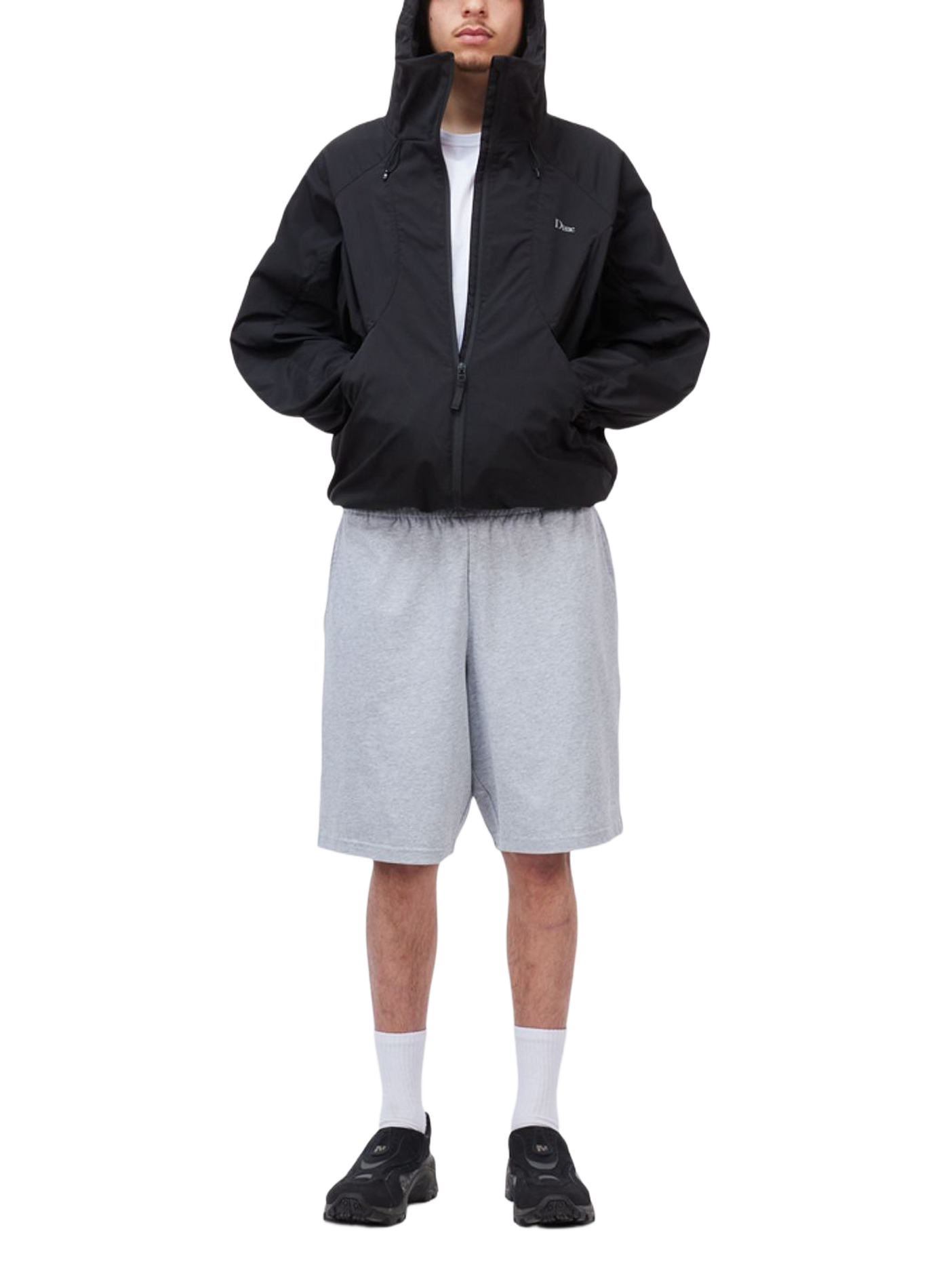 Hooded logo coat DIME Black