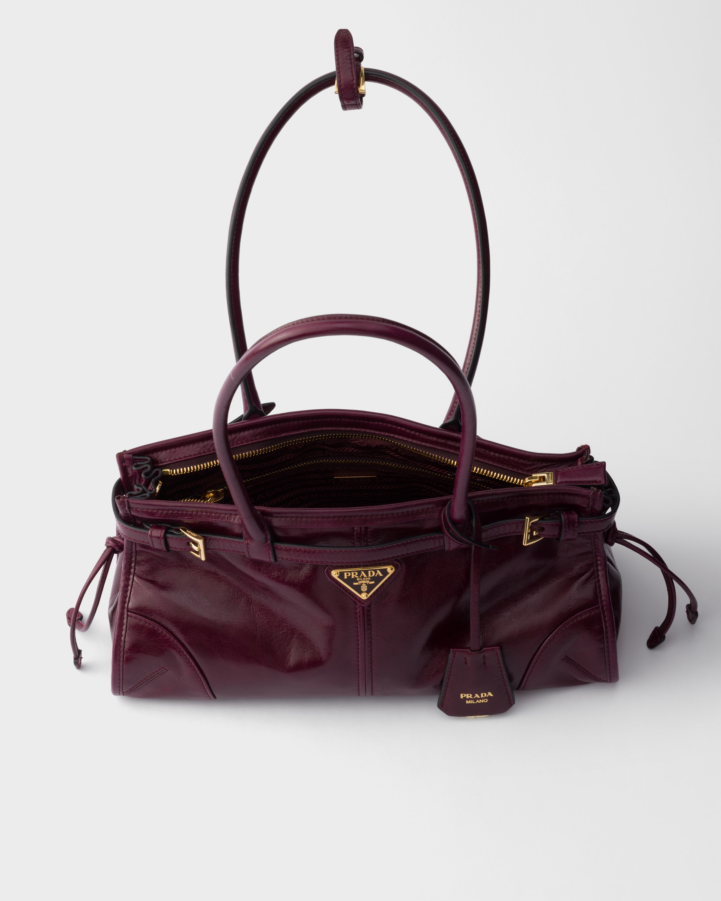 Sac prada bonnie en cuir medium PRADA Rouge