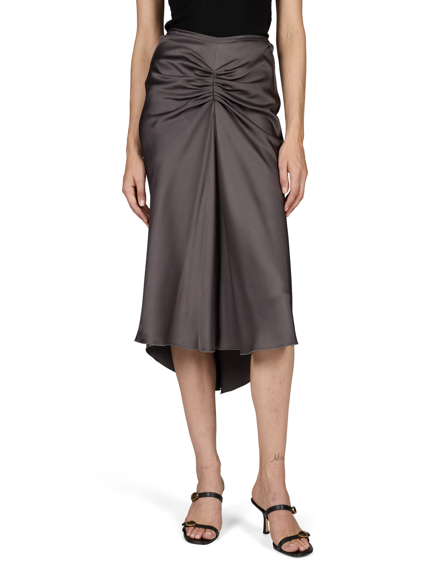 Satin short dress VICTORIA BECKHAM Brown