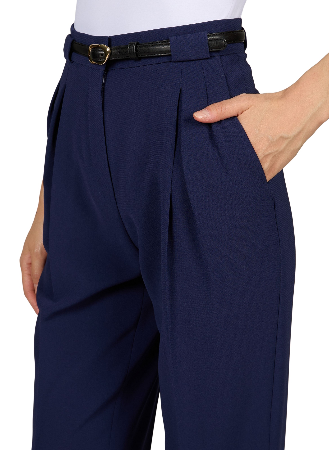 Pantalon carotte uni à plis MAX MARA STUDIO Bleu