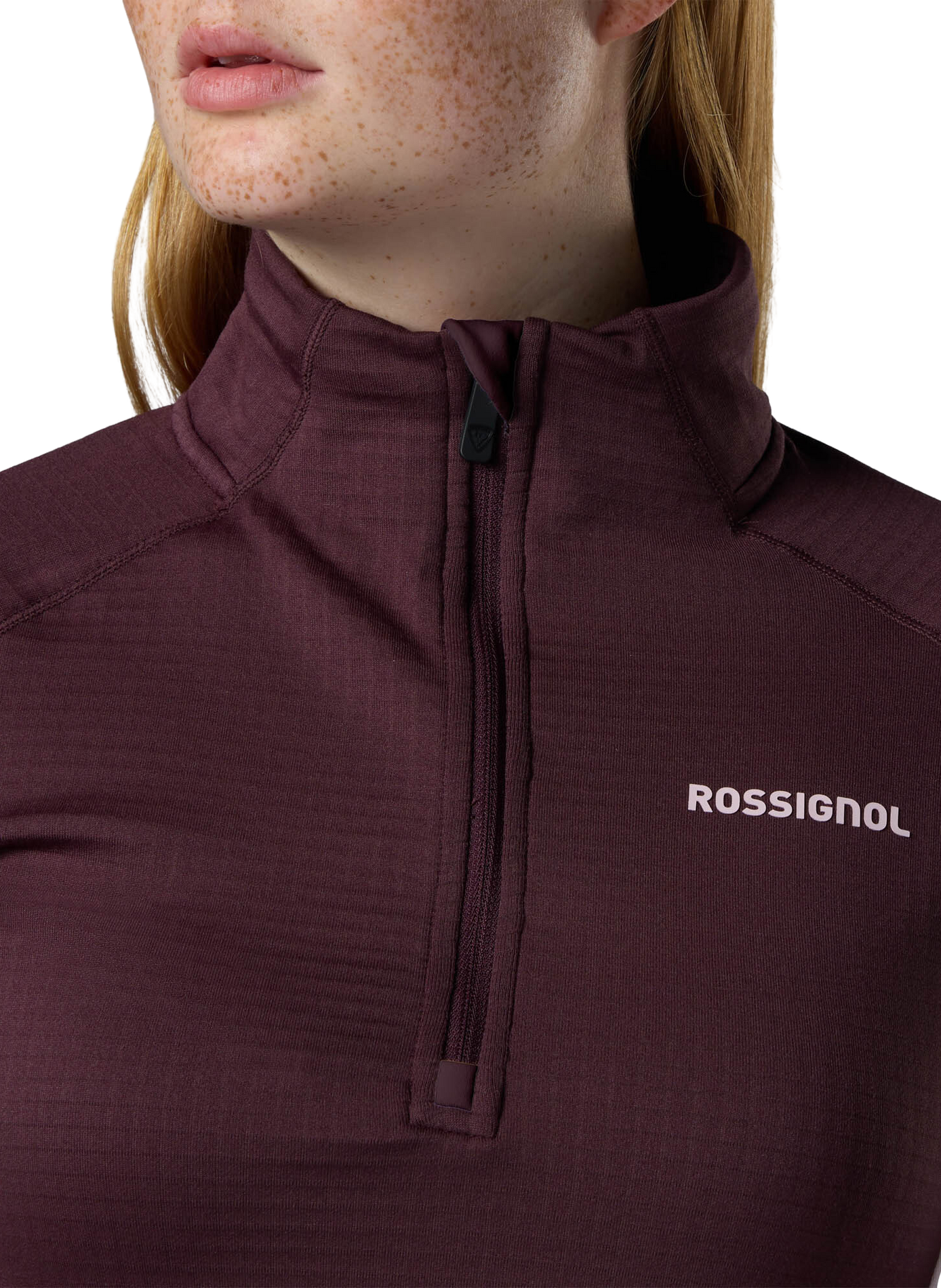 Blackside Mix fleece sweater with a zip-up stand collar ROSSIGNOL Purple