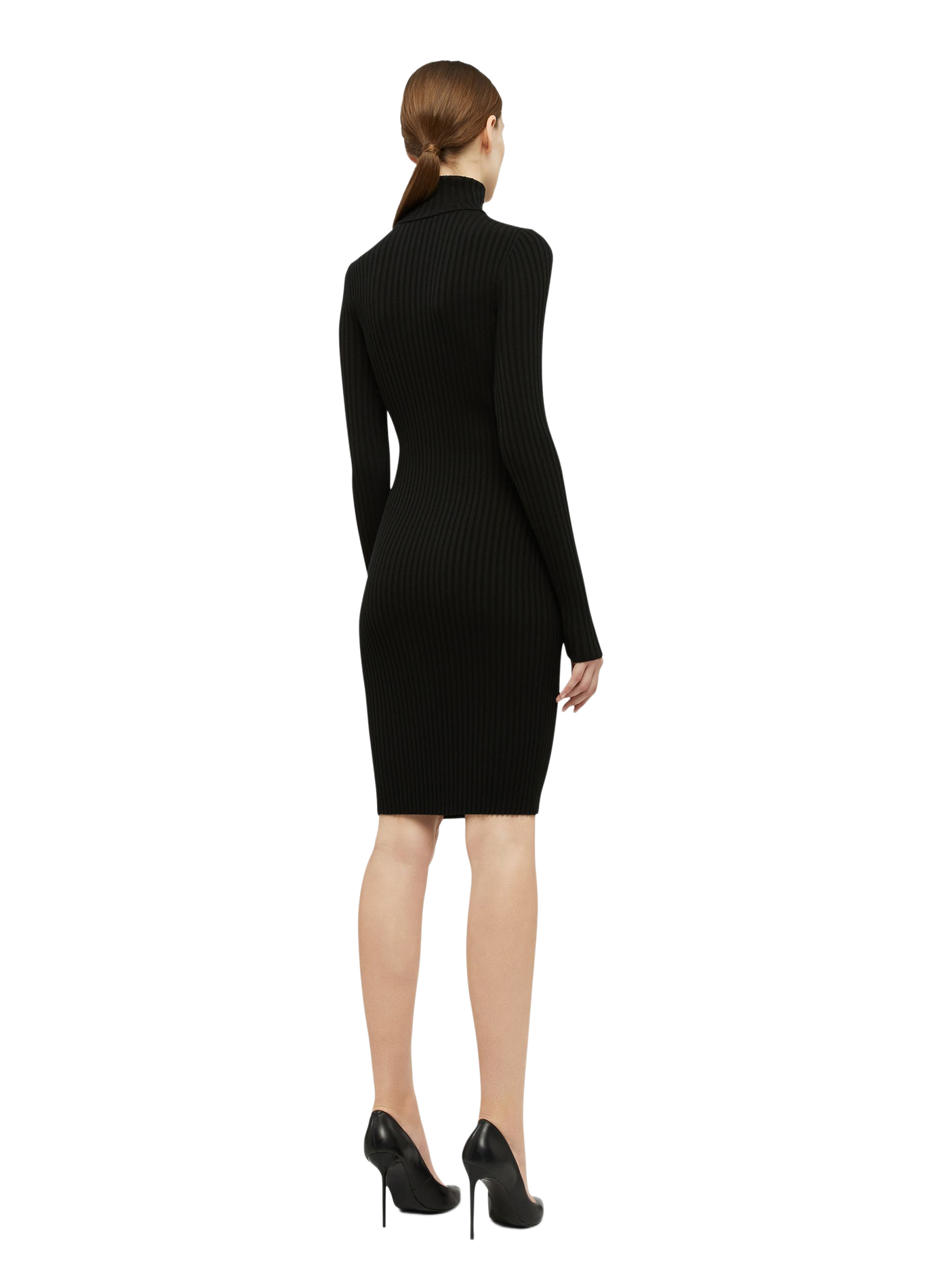 Eng anliegendes Kleid aus Schurwolle und Baumwolle-Mix WOLFORD Schwarz