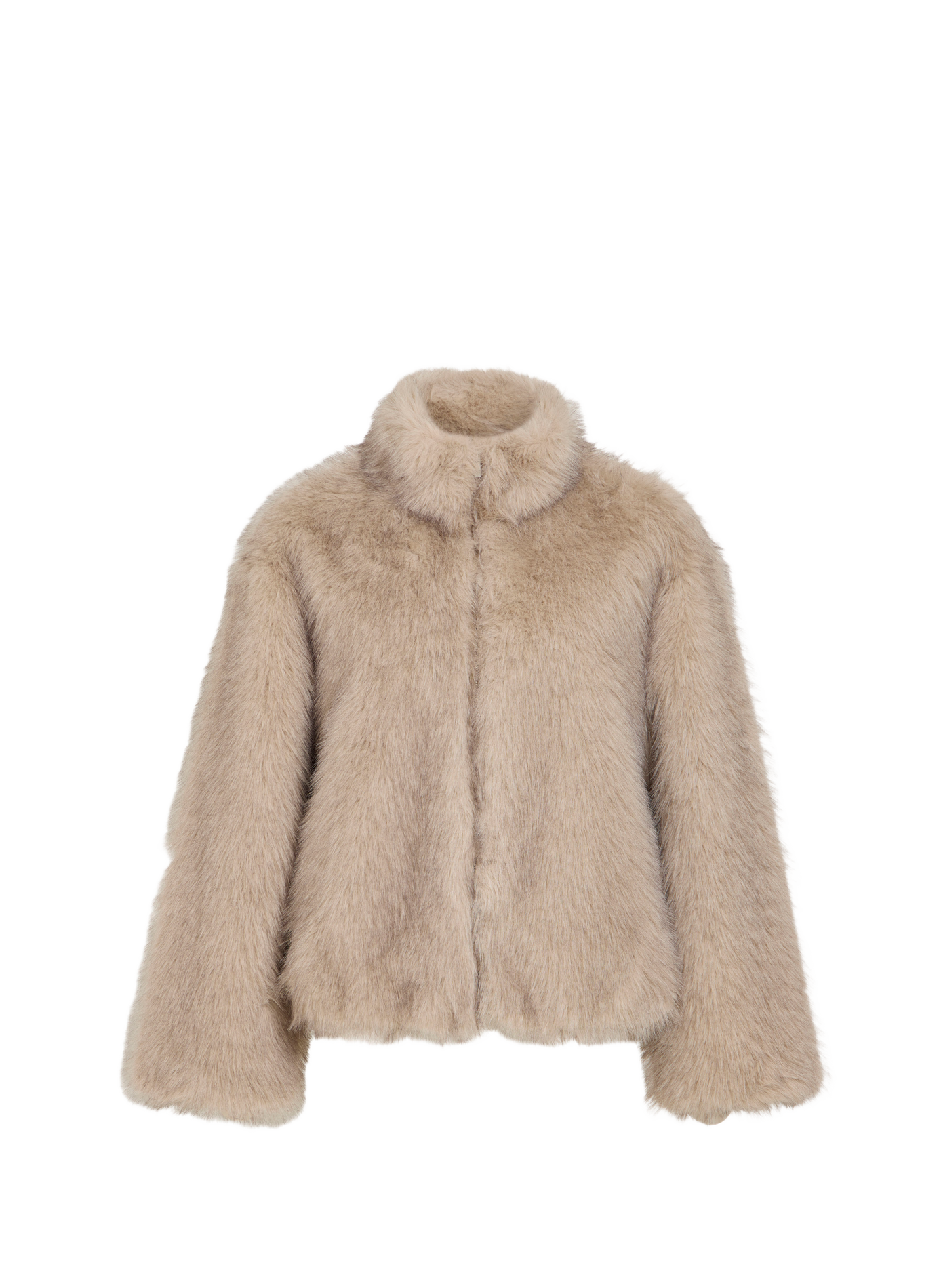 Oversized faux fur-effect jacket VILA Beige