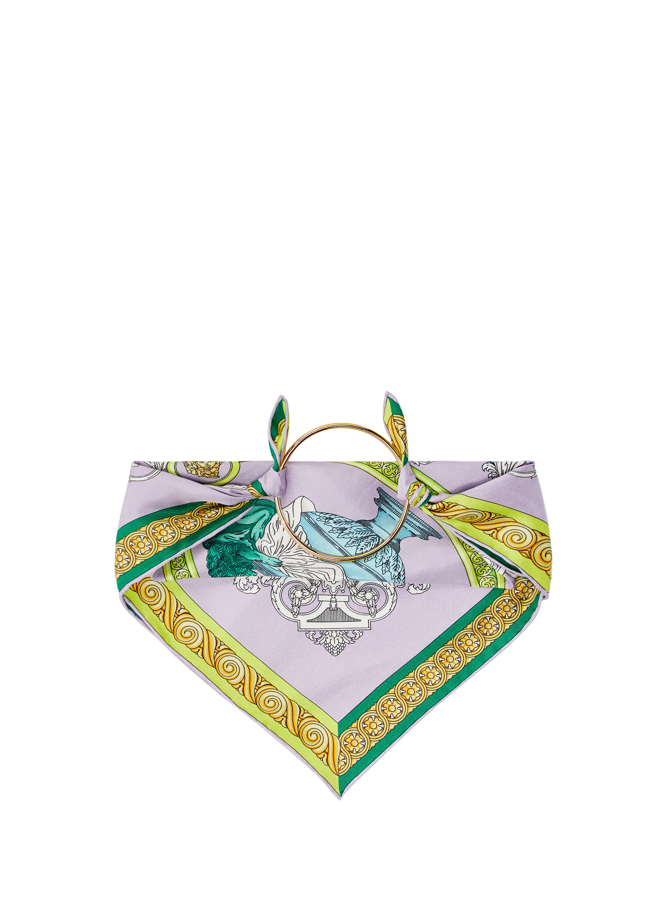 Foulard bandana imprimé Barocco en soie