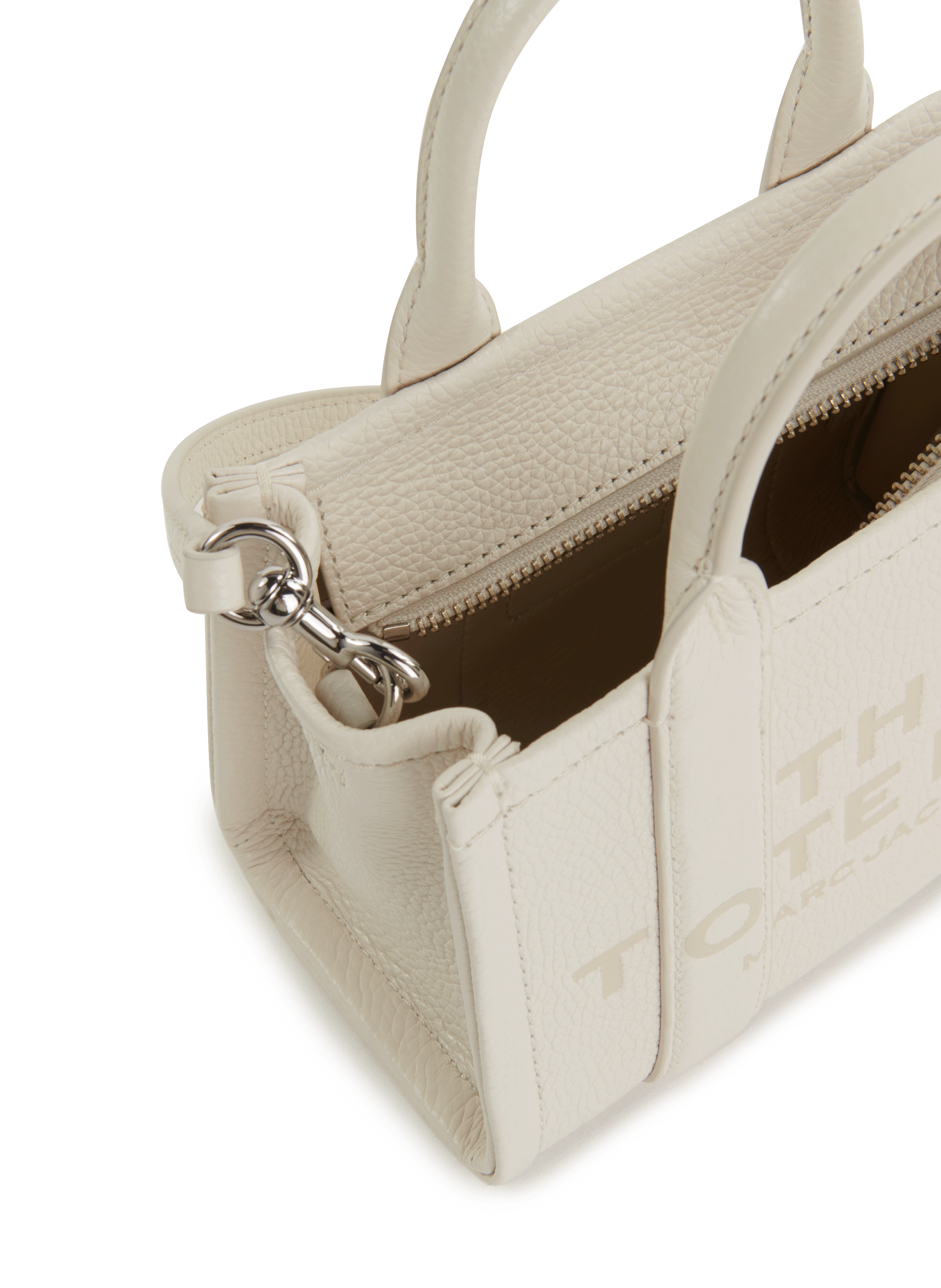 Ledernen Micro Tote Tas MARC JACOBS Zilver