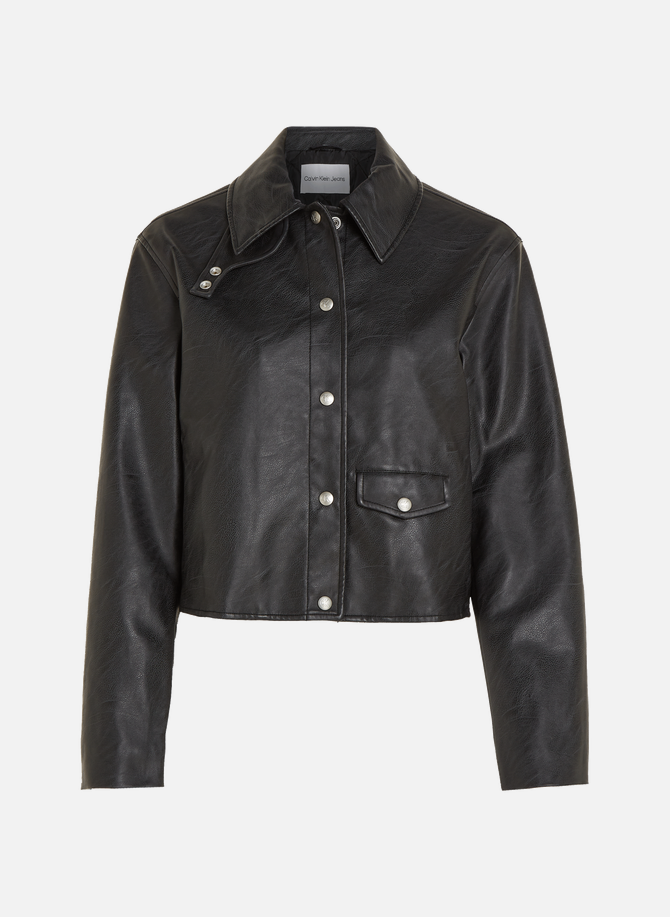 CALVIN KLEIN short faux leather jacket