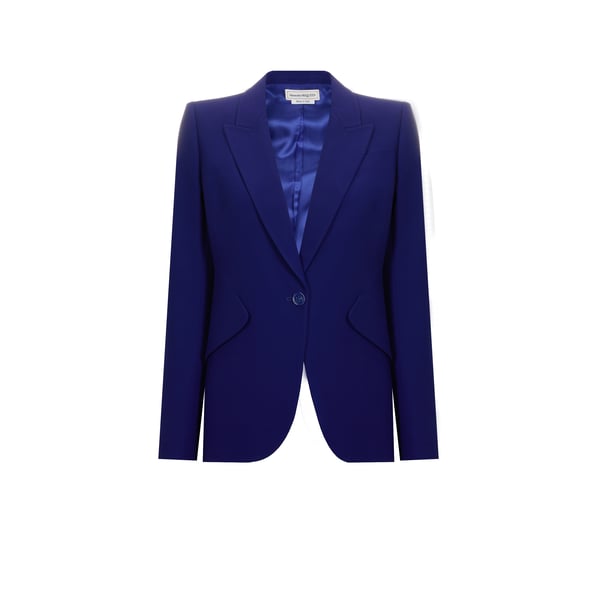 Alexander Mcqueen Emily Fitted Blazer In Blue