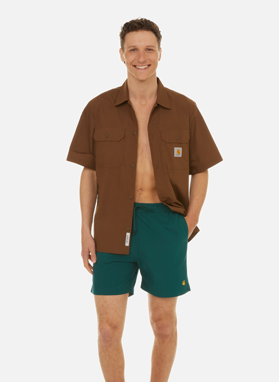 CARHARTT WIP Plain swim shorts Green