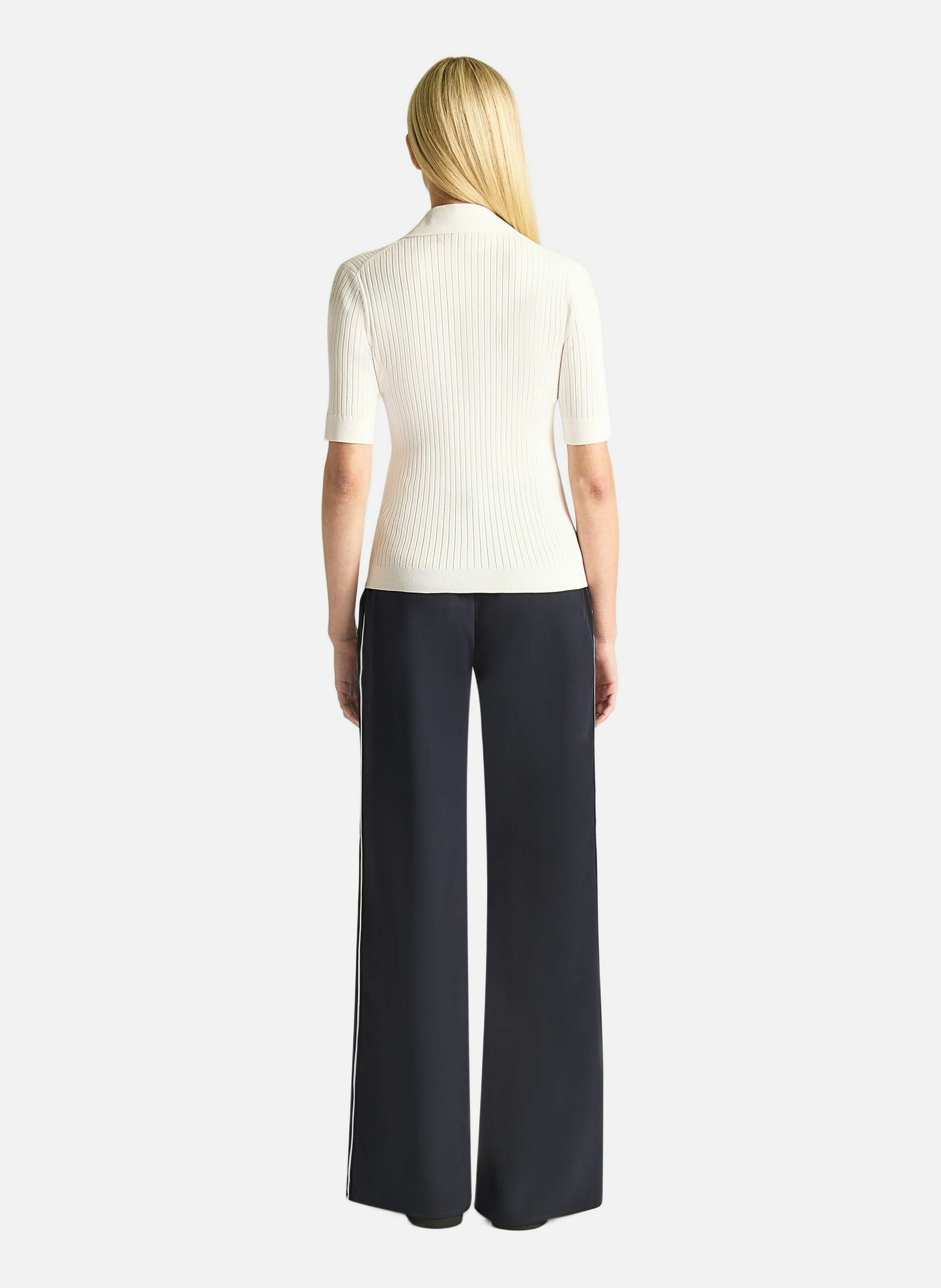 Polo manches courtes vera col chemise coupe ajustée FUSALP Blanc