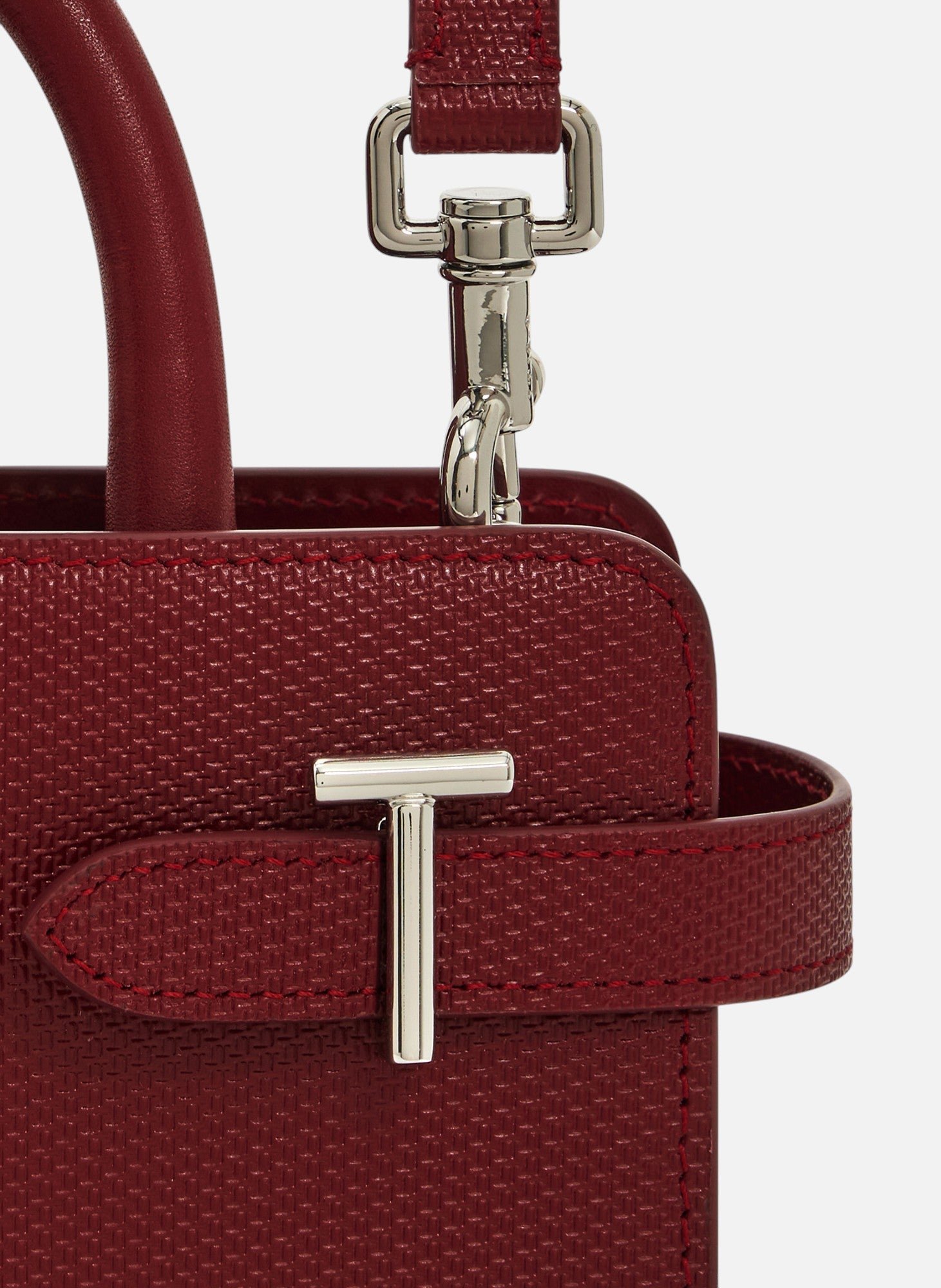 Petit sac à main emilie en cuir signature t LE TANNEUR Rouge