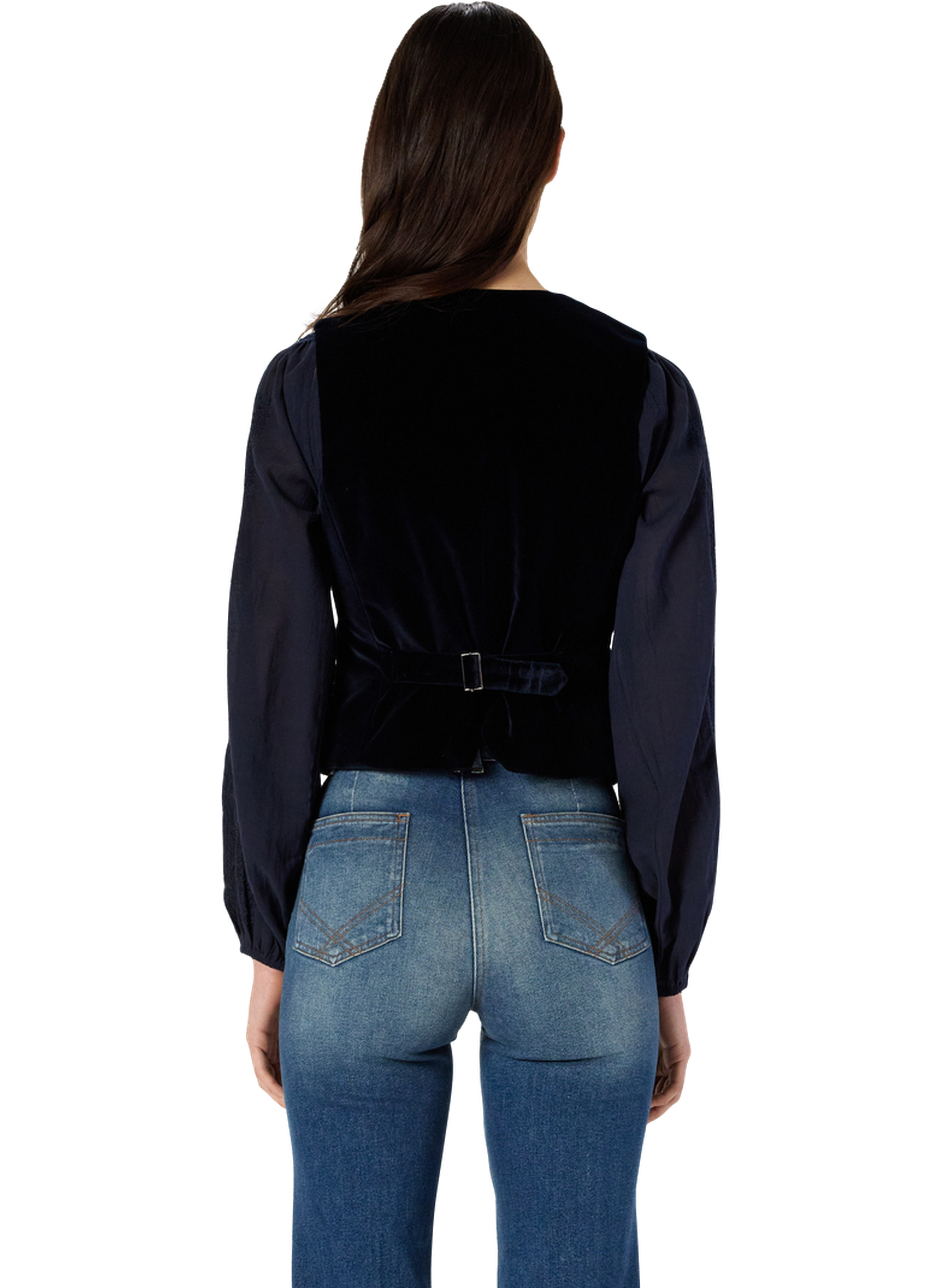 Gilet de tailleur en velours ras - nais GERARD DAREL Bleu