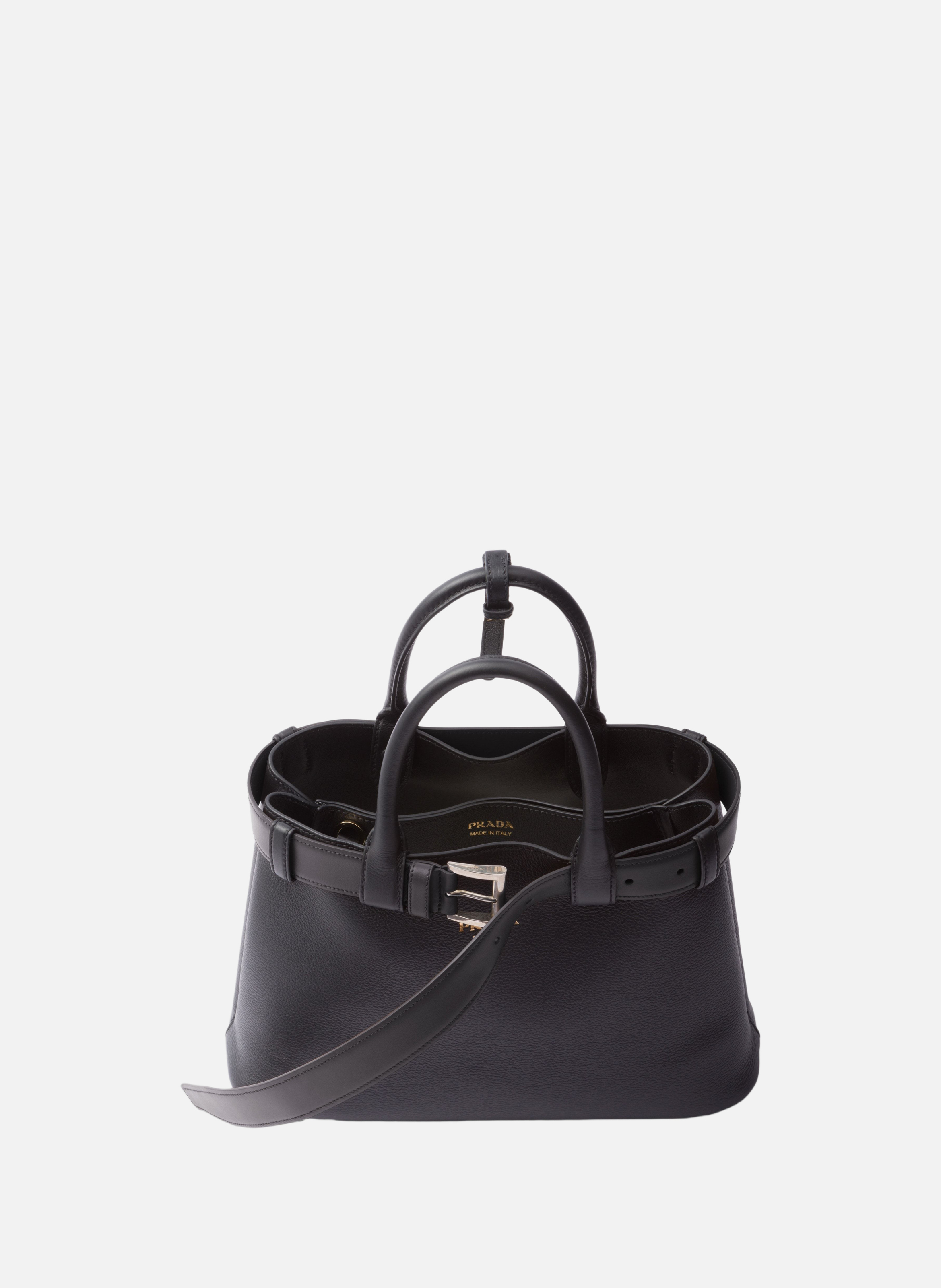 Sac prada buckle en cuir avec ceinture PRADA Noir