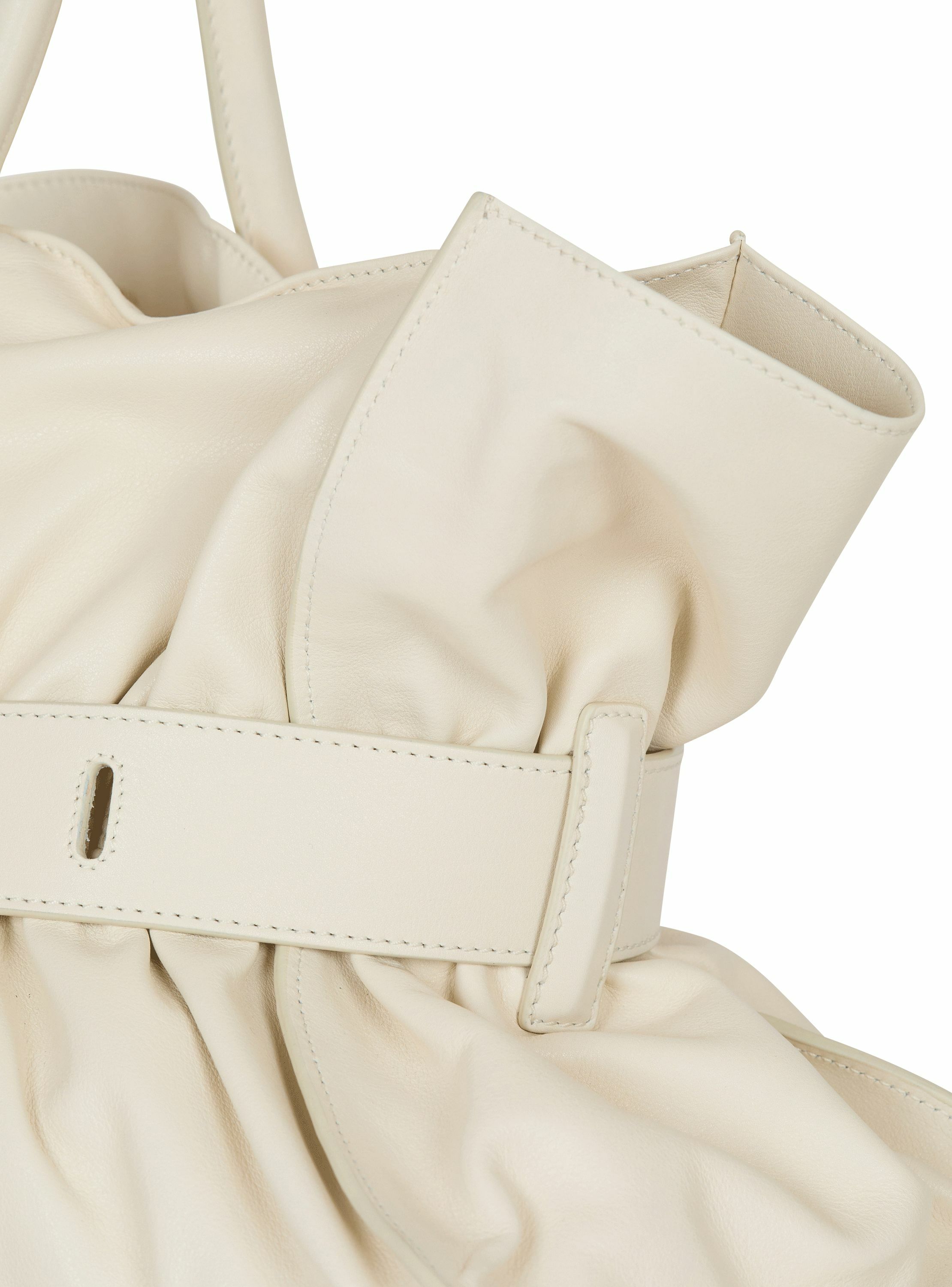 Sac anthem large en cuir de veau BALMAIN Blanc