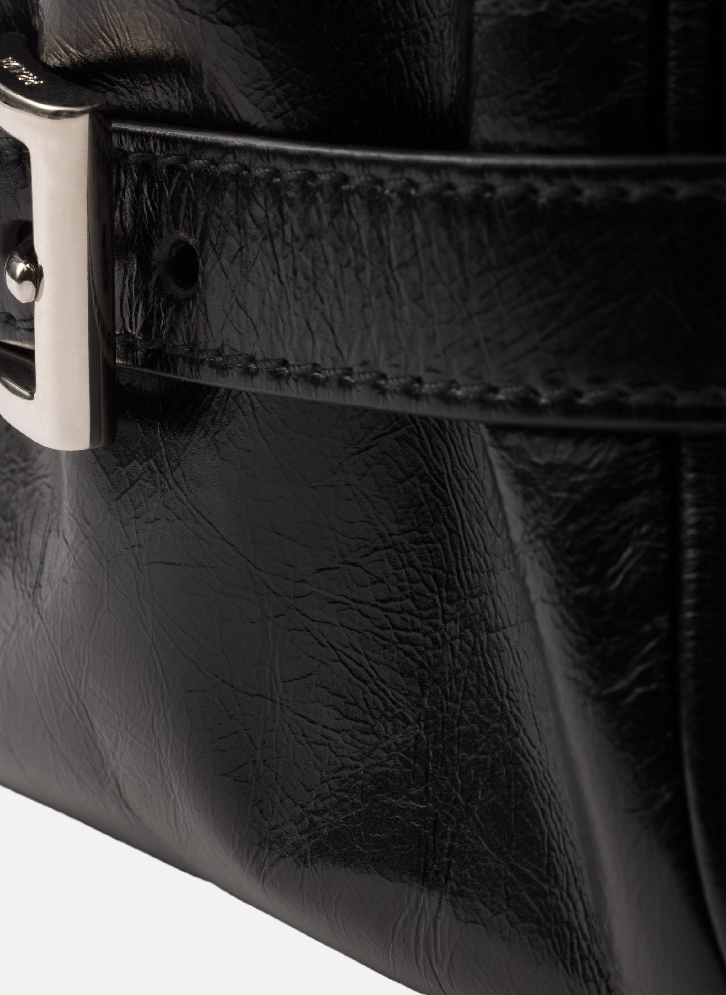 Sac à bandoulière en cuir PRADA Noir