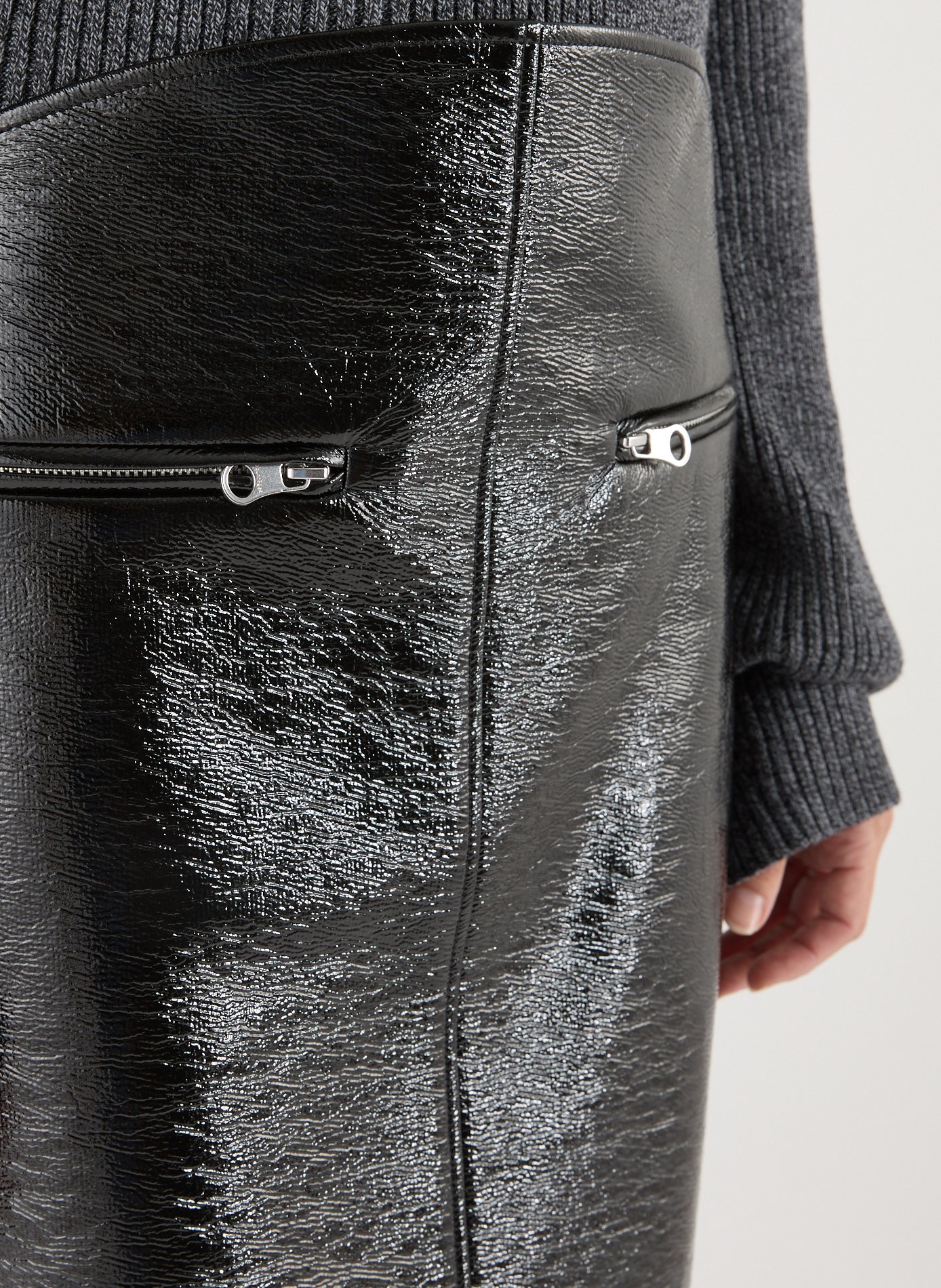 Vinyl midi skirt COURRÈGES Black