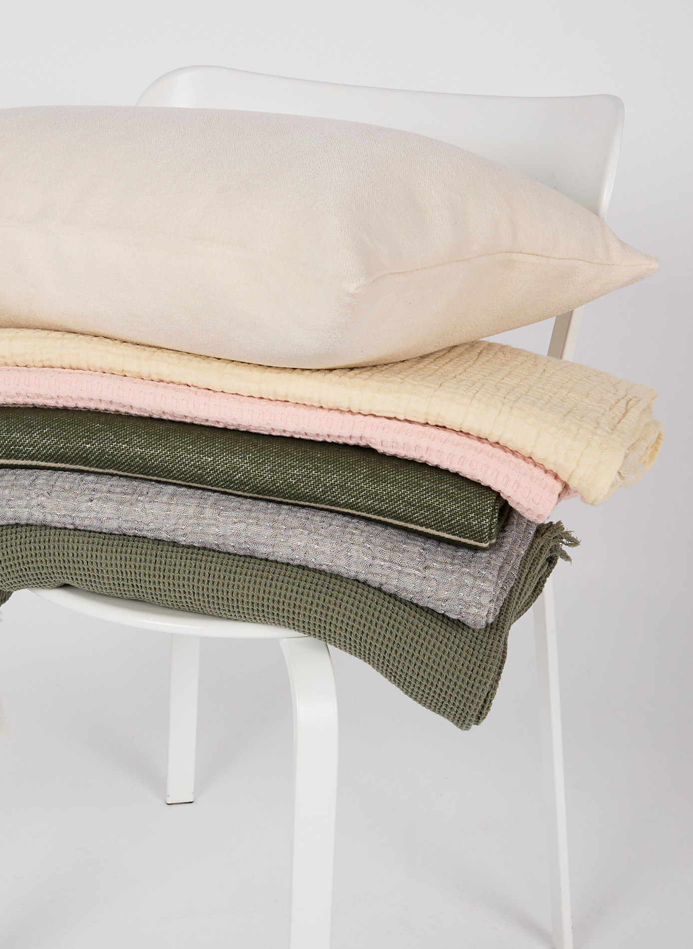 Plaid en nid d'abeille en coton AU PRINTEMPS PARIS Rose