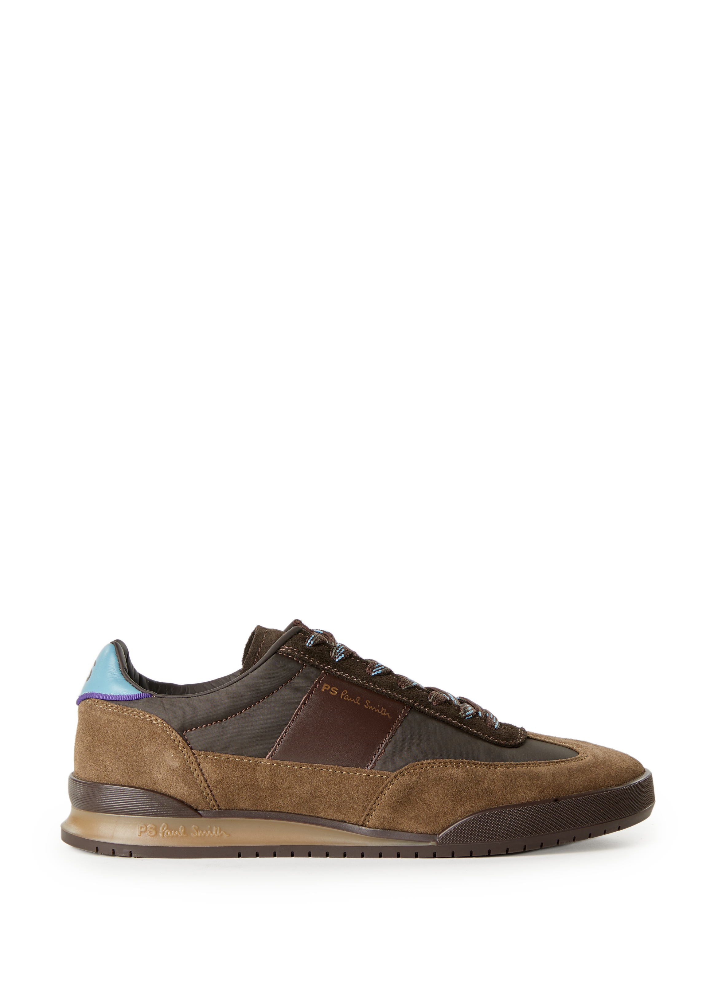 PAUL SMITH Baskets bi-matière en cuir mélangé Kaki