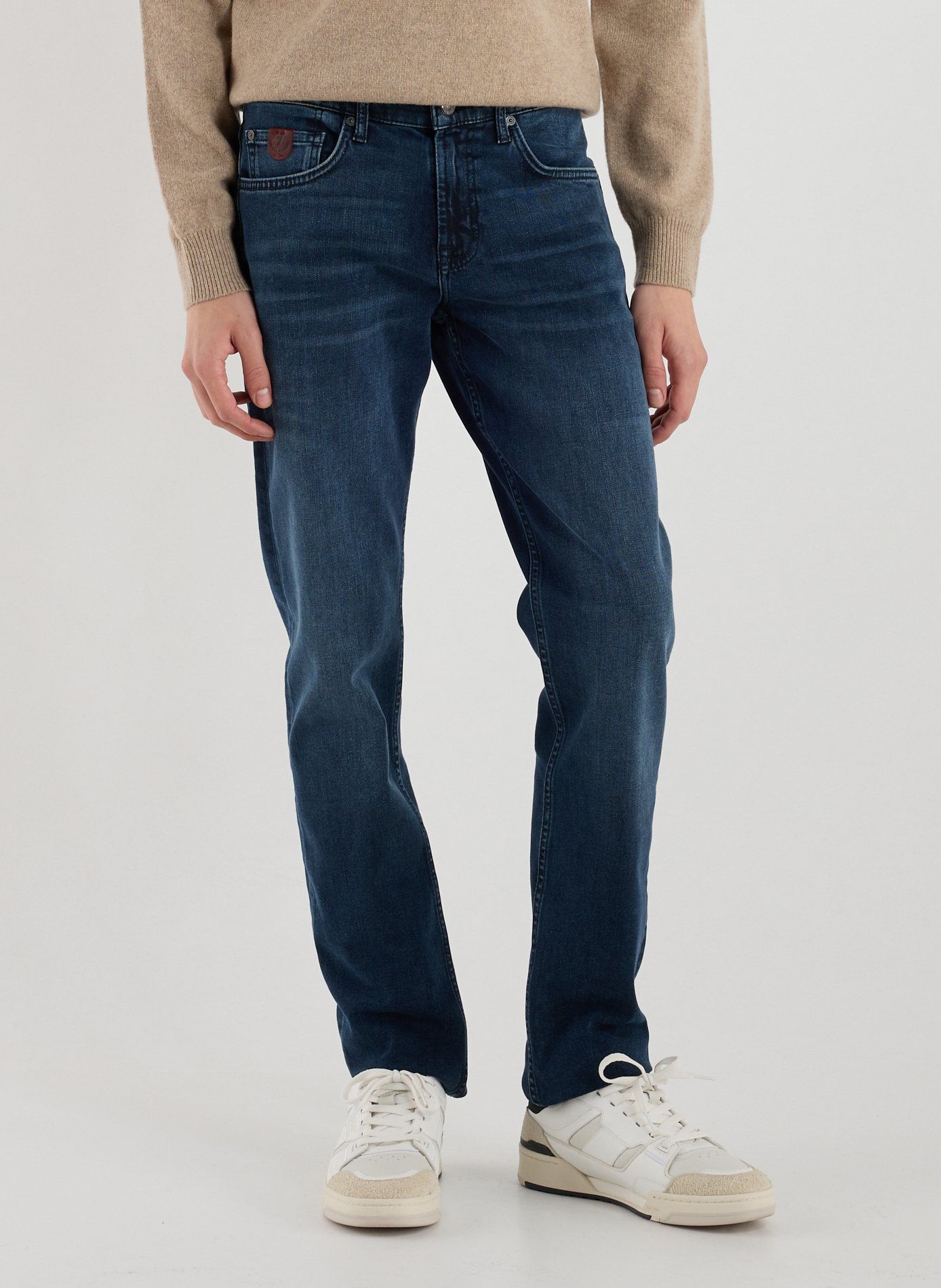 7 FOR ALL MANKIND Jean slim en coton mélangé Bleu
