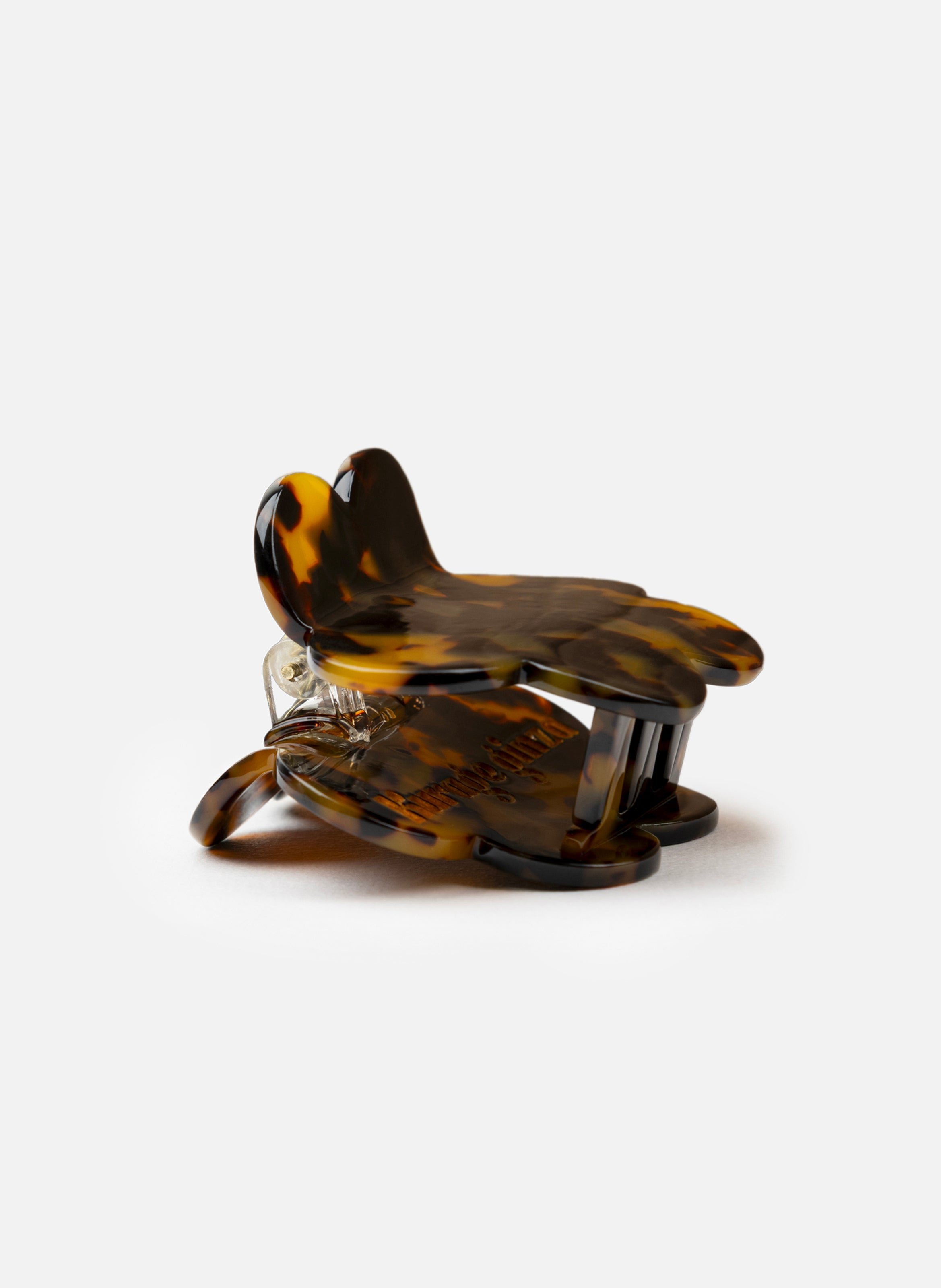 Pince à cheveux fleurette en acétate de cellulose KURAGE GINZA Marron