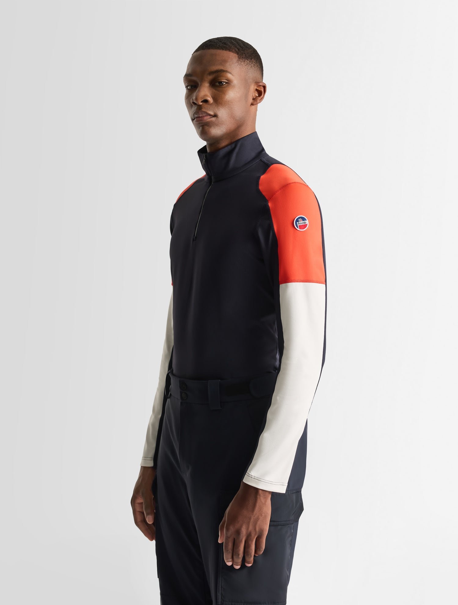 Sous pull de ski pravio col montant  coupe regular Bleu