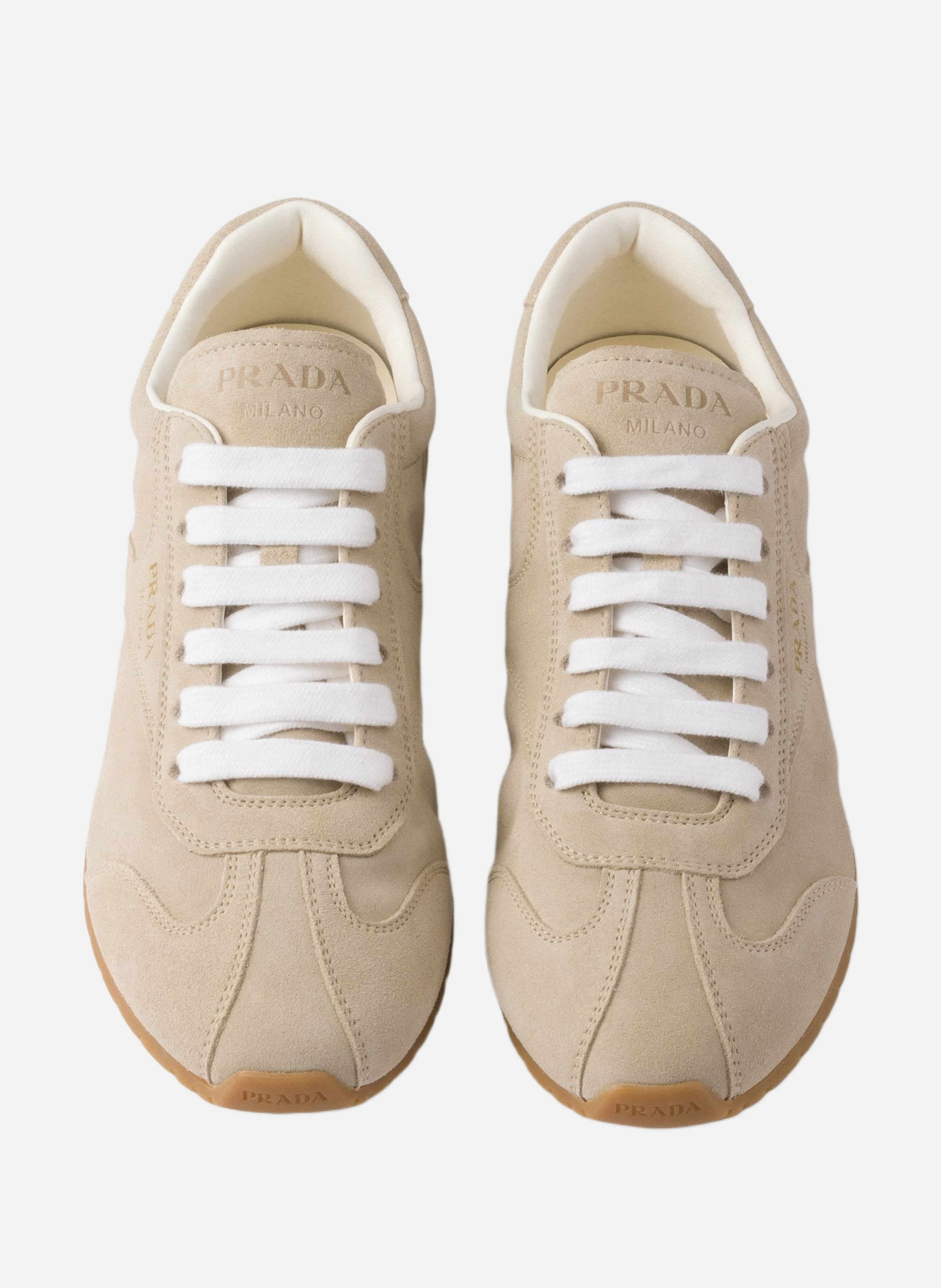 Baskets en veau velours PRADA Gris