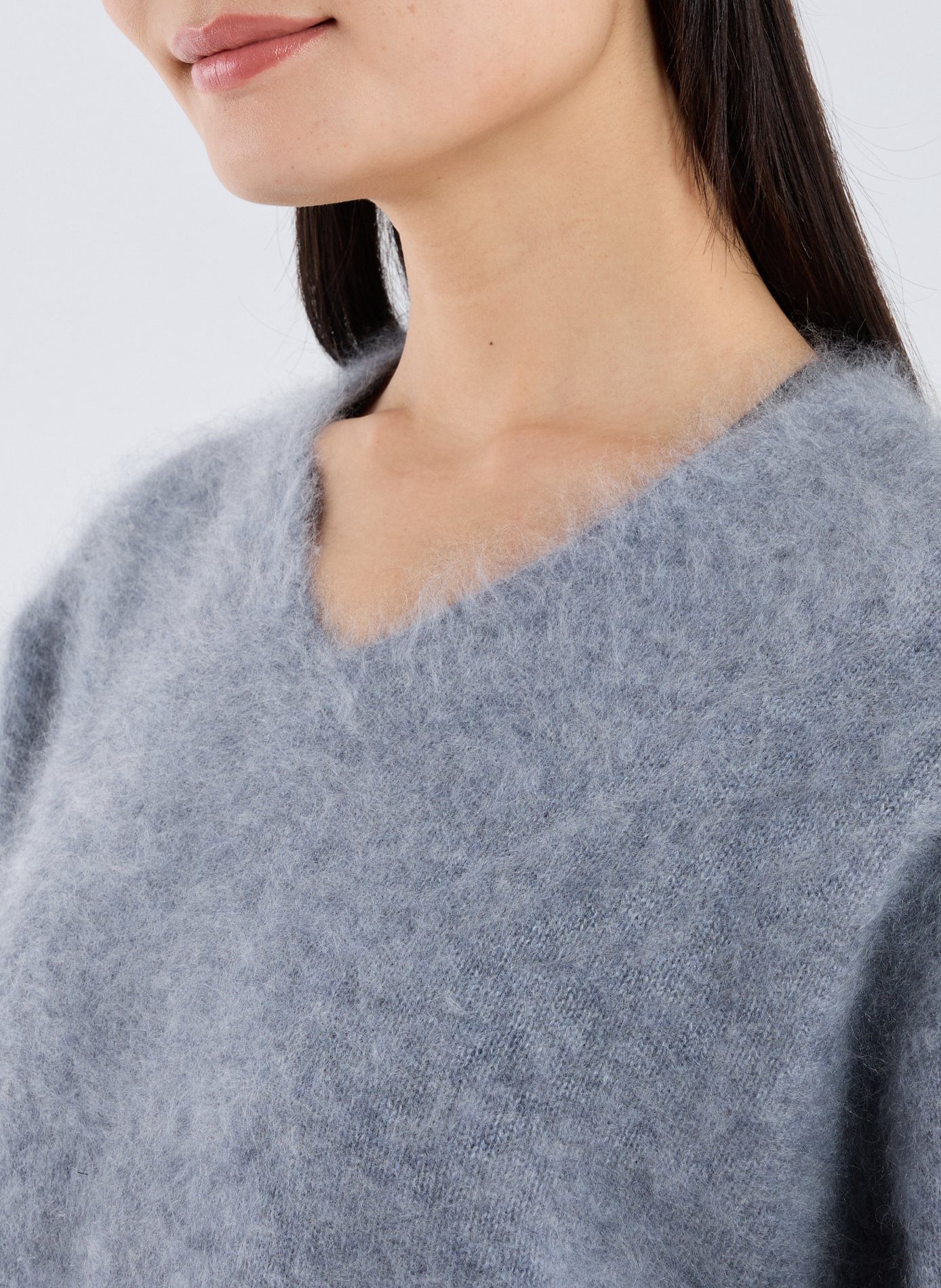 Pull manches courtes en cachemire R2W Gris