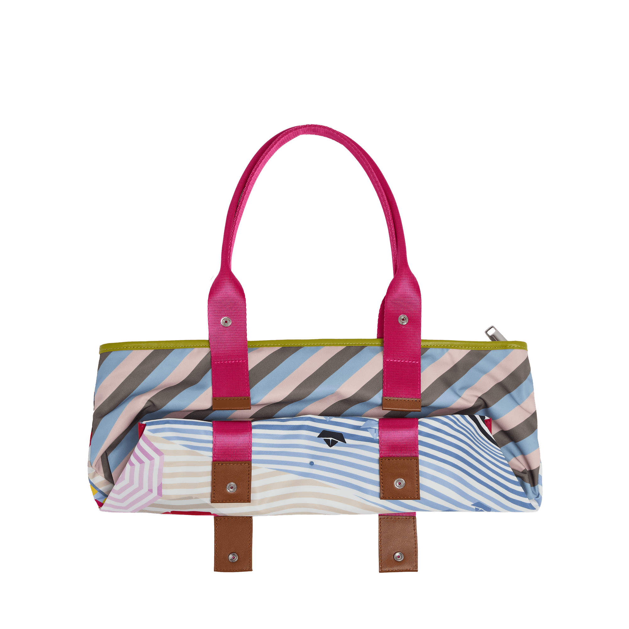 Sac cabas zippé m mistral rollable de lancel en nylon LANCEL Rose