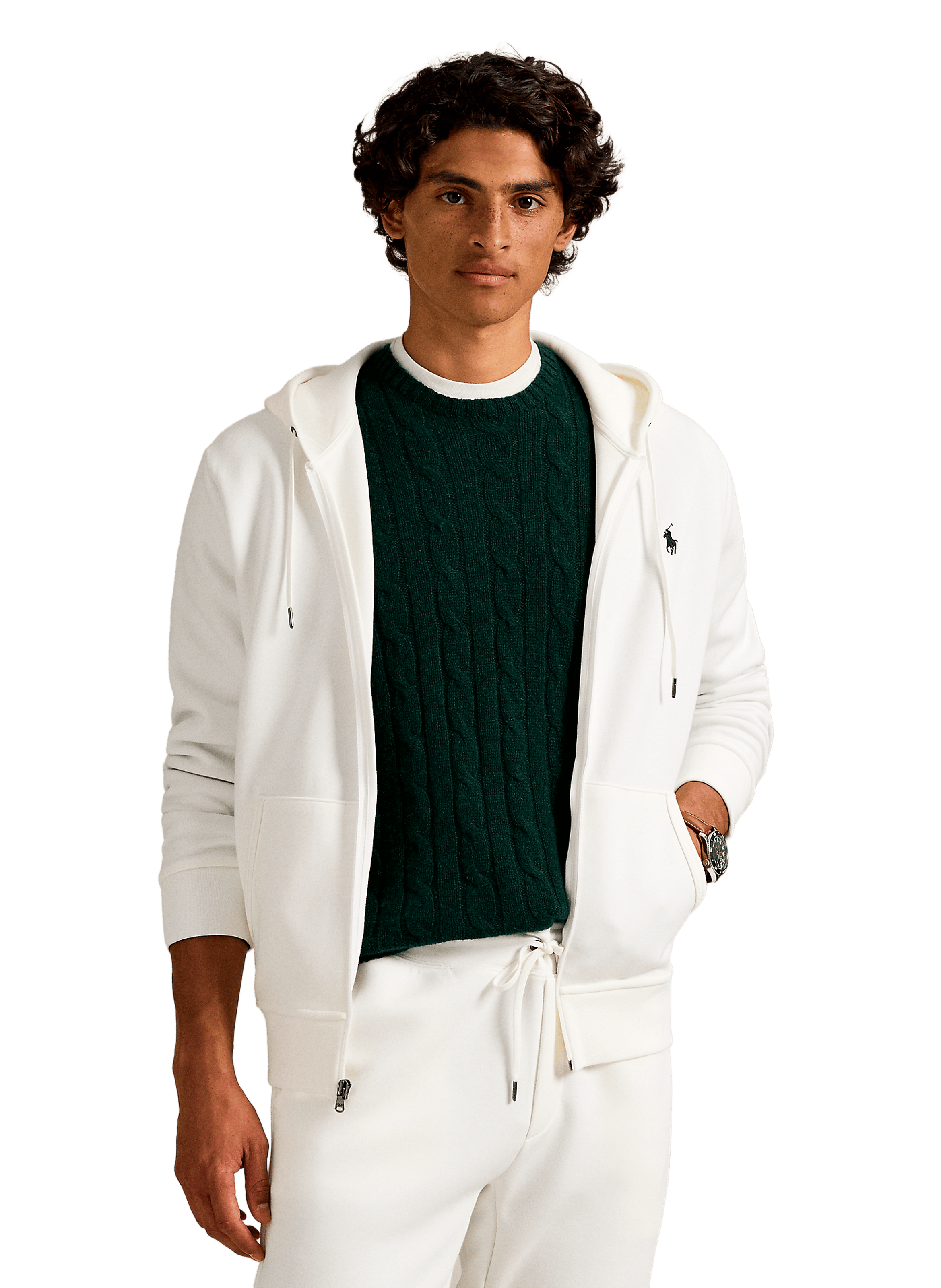 POLO RALPH LAUREN Hoodie avec fermeture à glissière Blanc