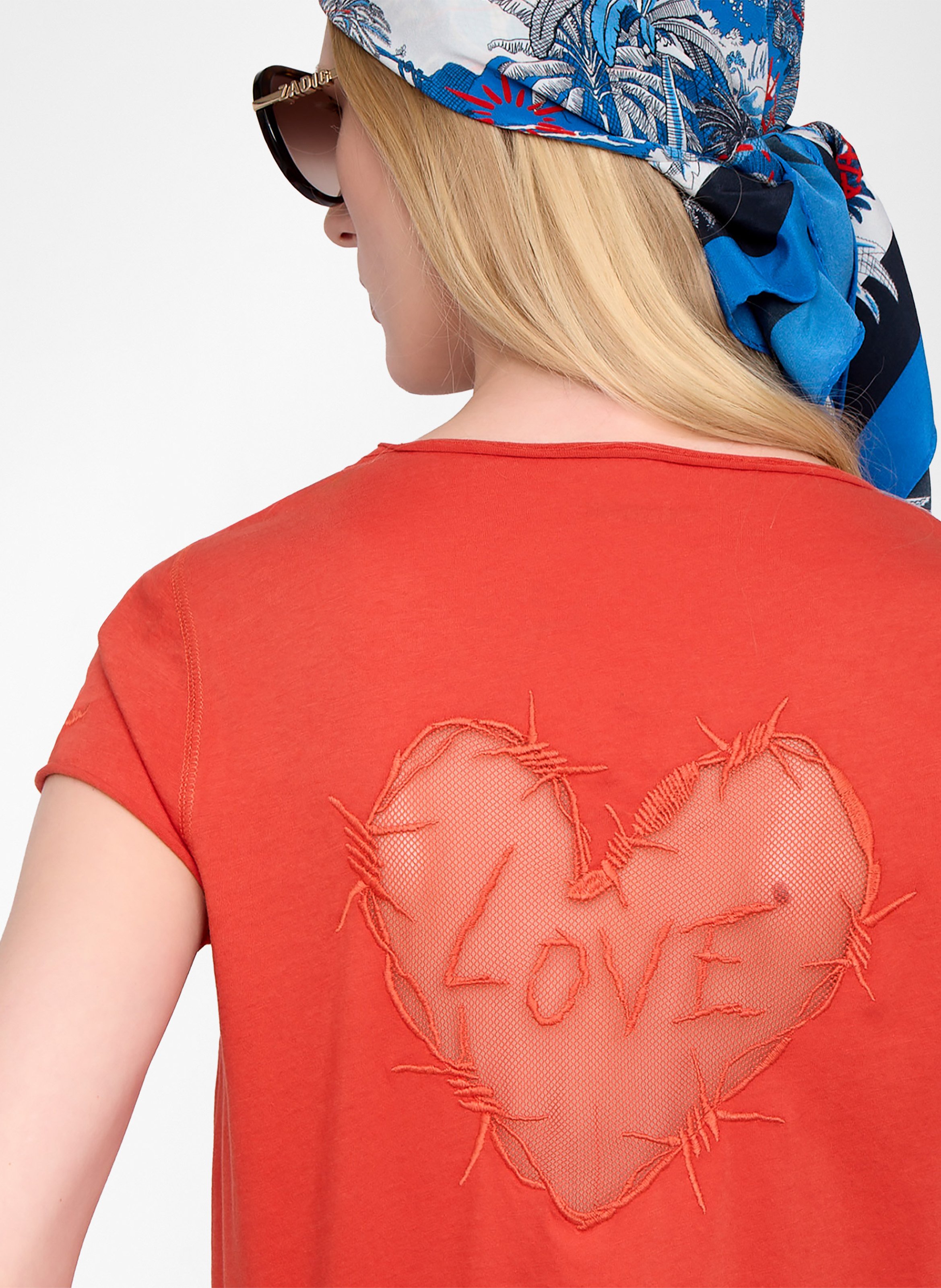 Tee-shirt col tunisien en coton tunisien ZADIG&VOLTAIRE Orange