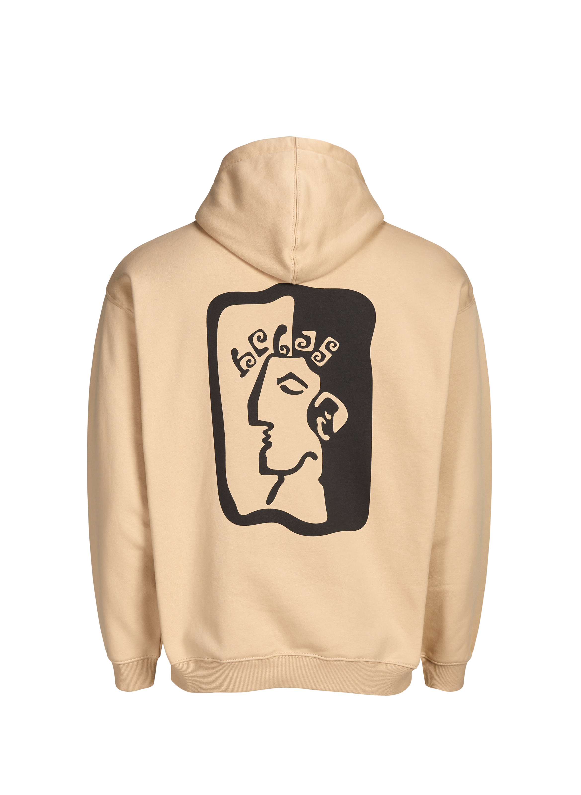 Printed Greek God Hoodie HELAS CAPS Beige