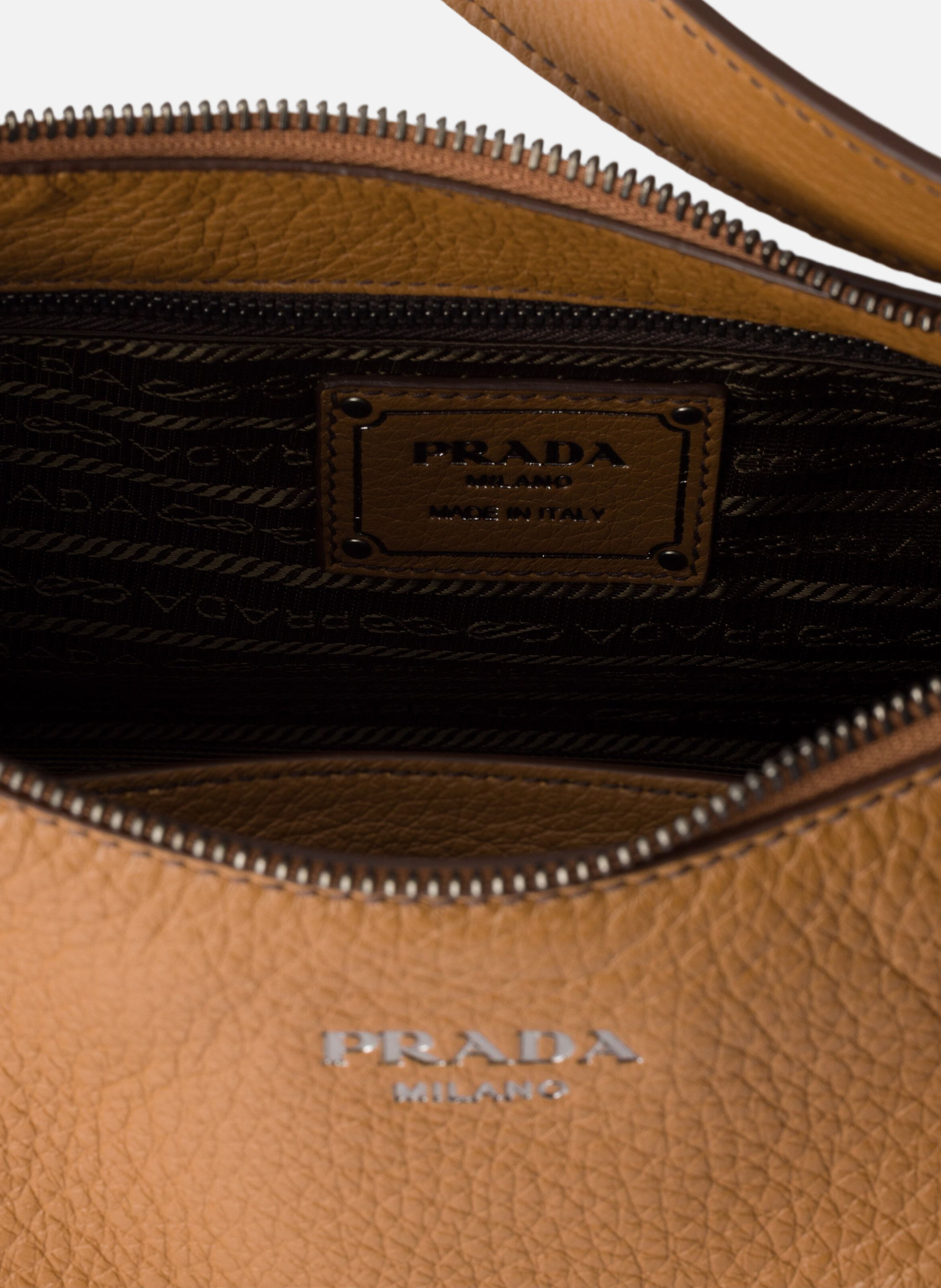 Grand sac porté épaule en cuir prada aimée PRADA Marron