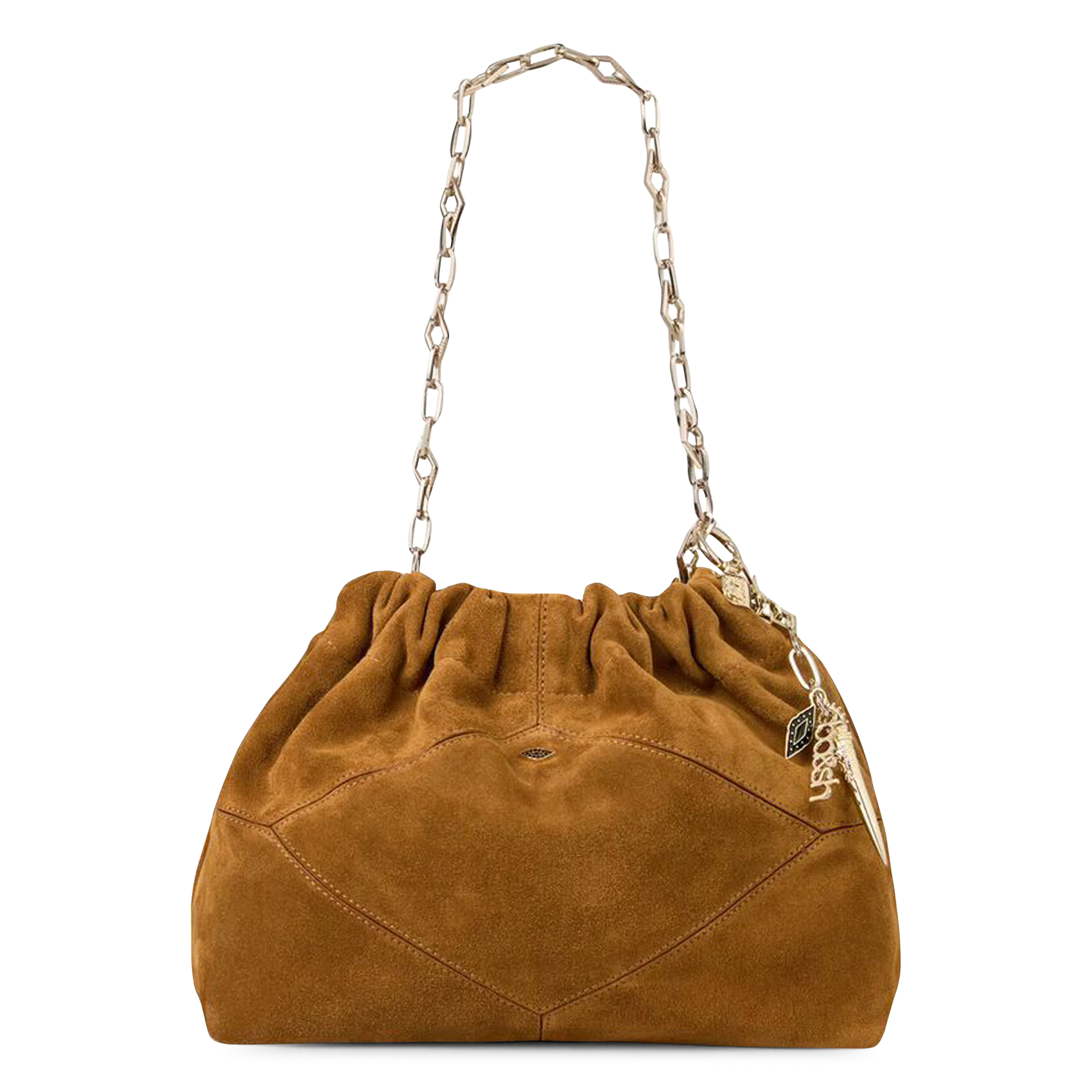 Sac porté épaule en cuir mini june tote BA&SH Marron