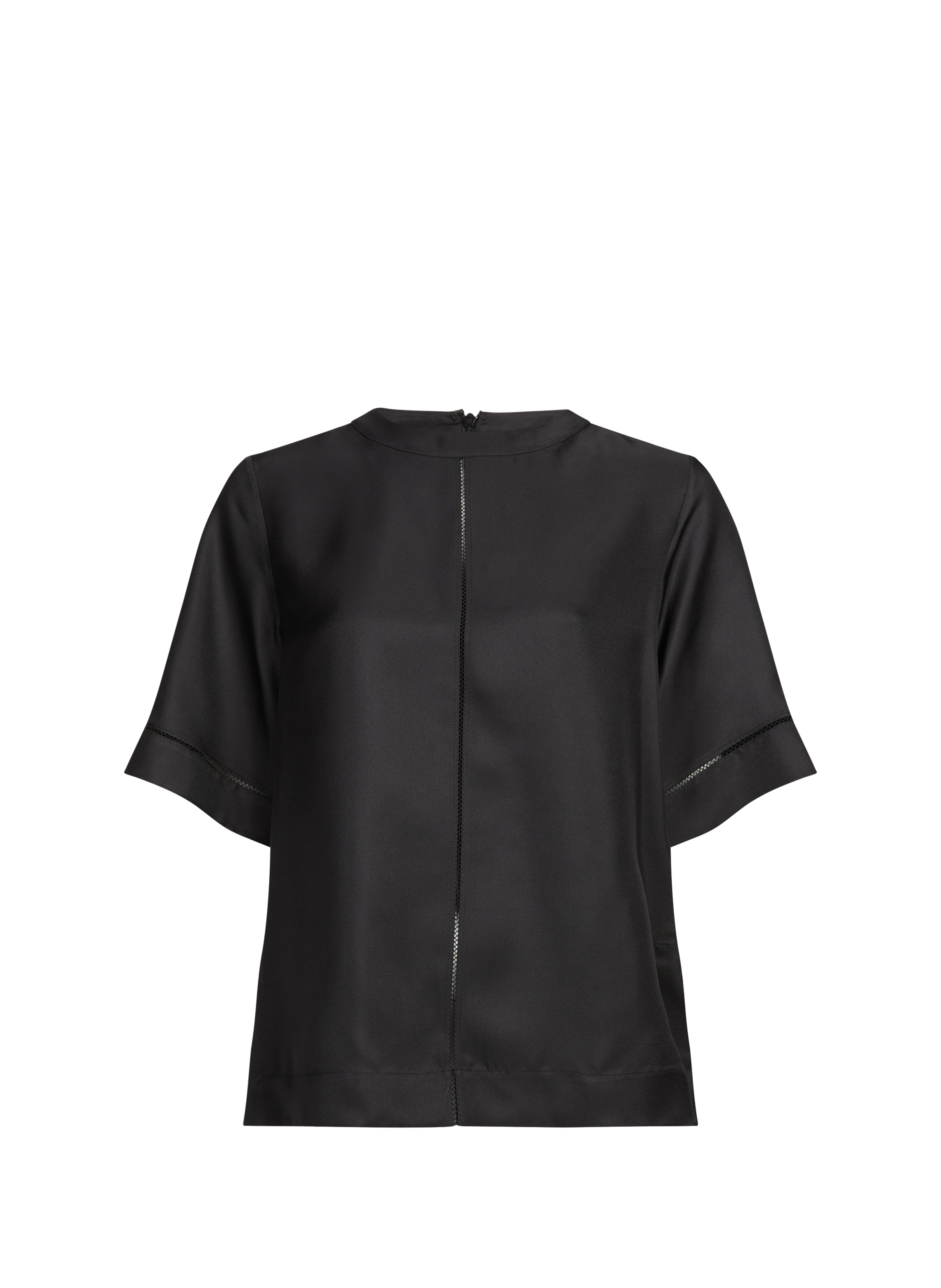 Short-sleeved silk top LOULOU DE SAISON Black