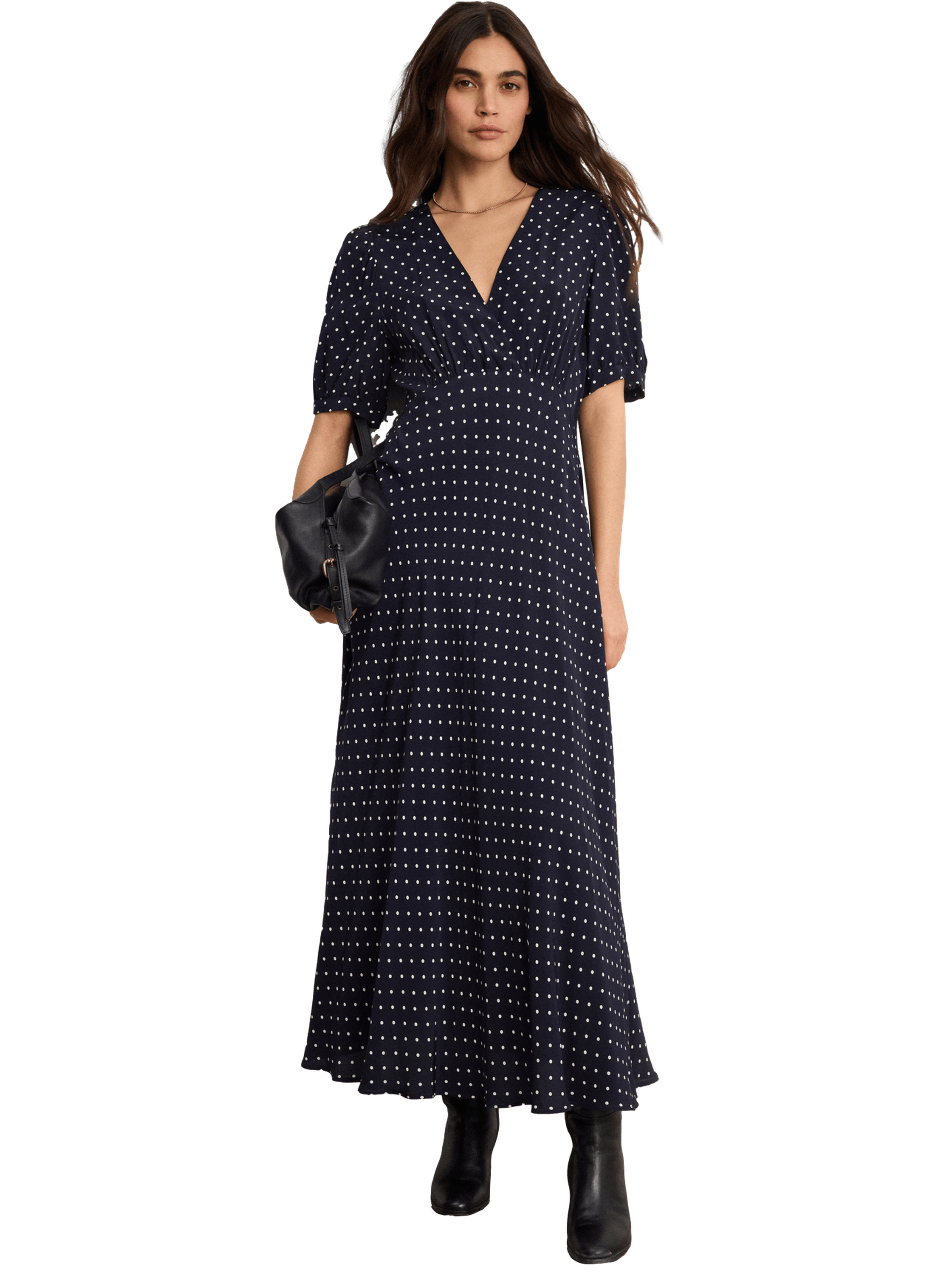 Robe longue à pois - abygail PABLO Bleu