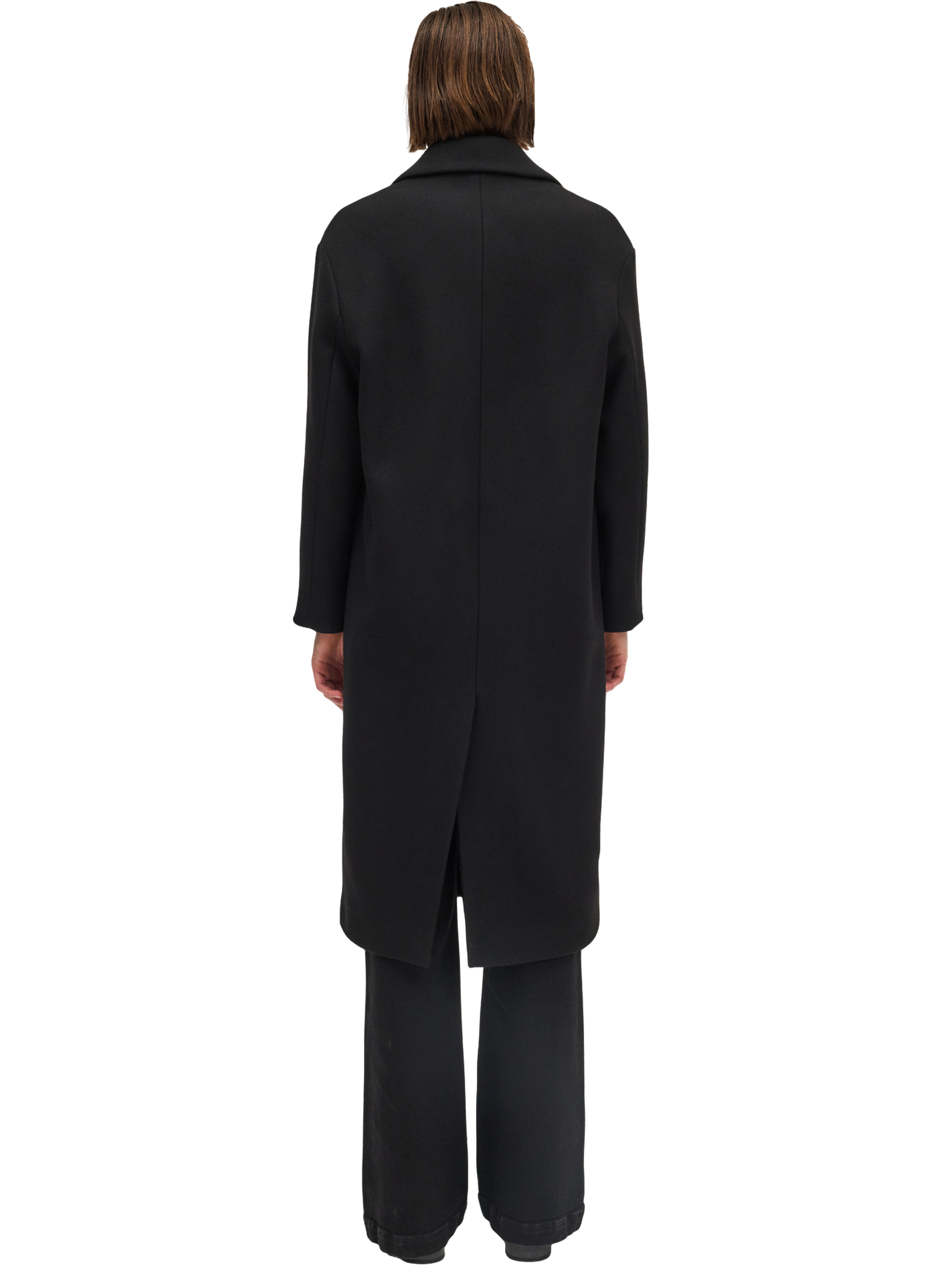 Manteau long croisé uni - milla PABLO Noir