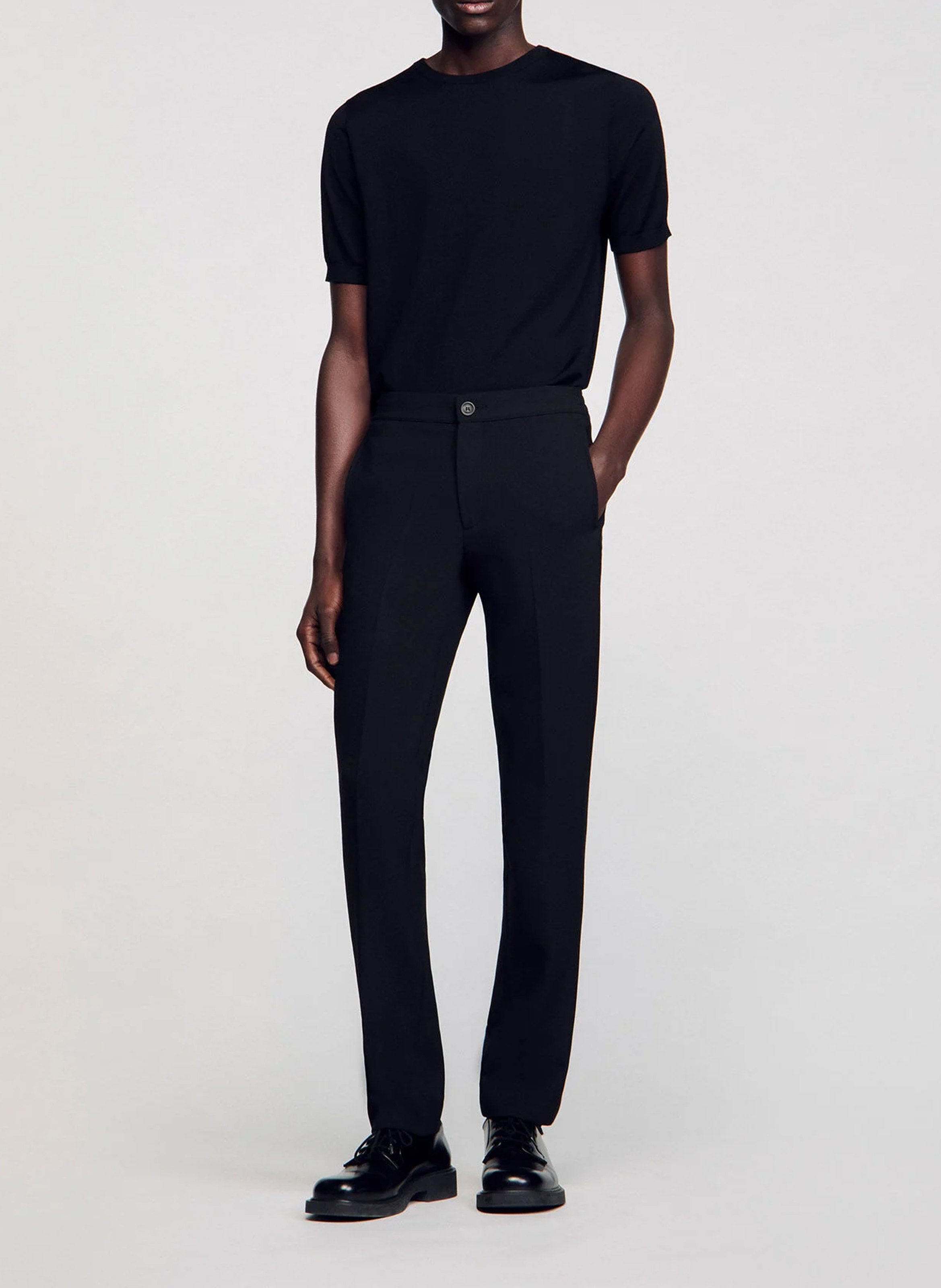 Pantalon droit SANDRO Noir
