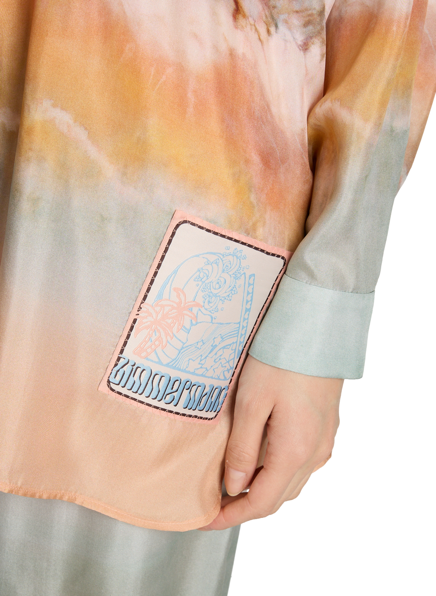 Fluid silk shirt with a classic collar ZIMMERMANN Multicolour