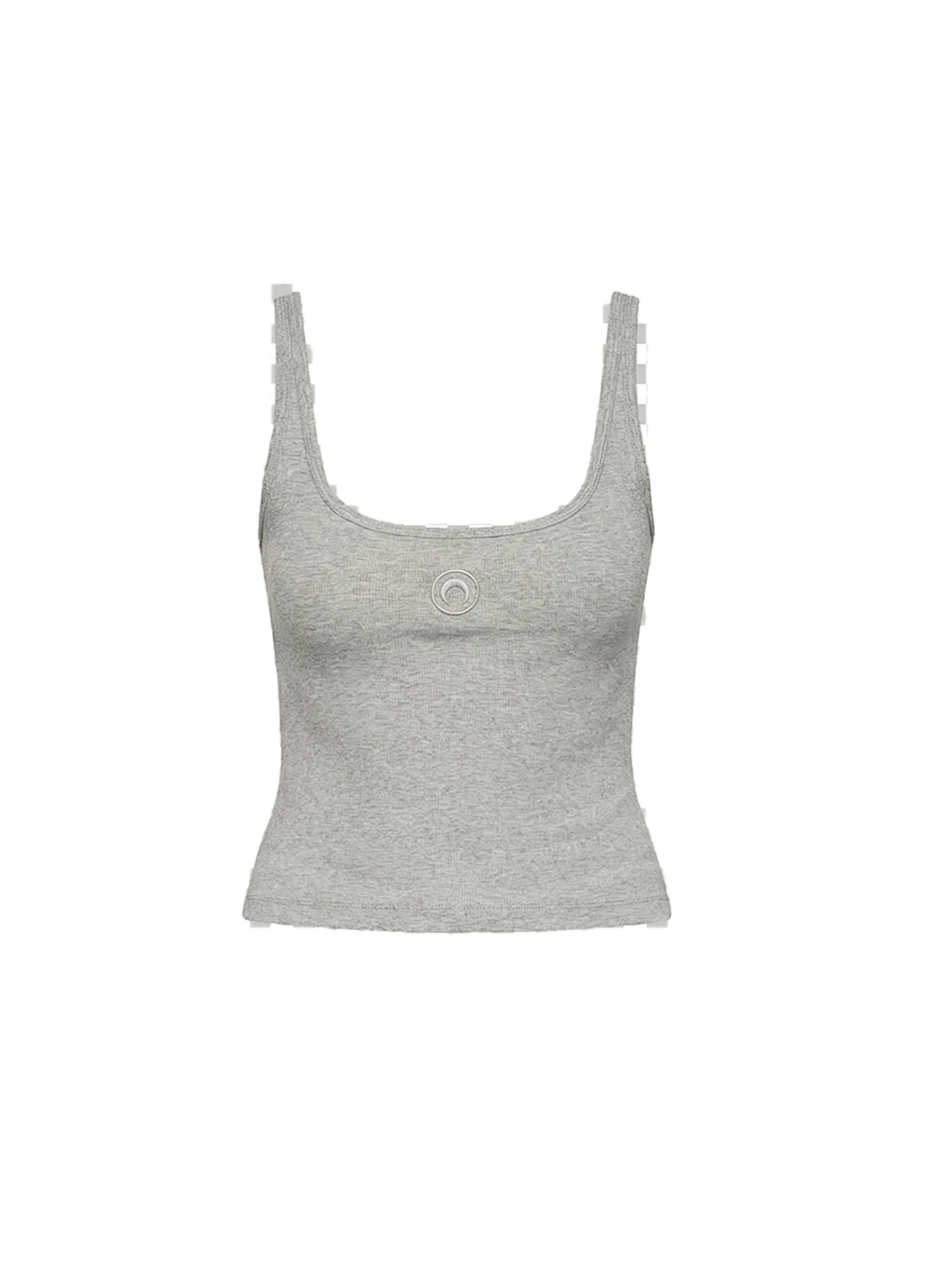 Débardeur cropped côtelé logo moon en coton biologique MARINE SERRE Gris