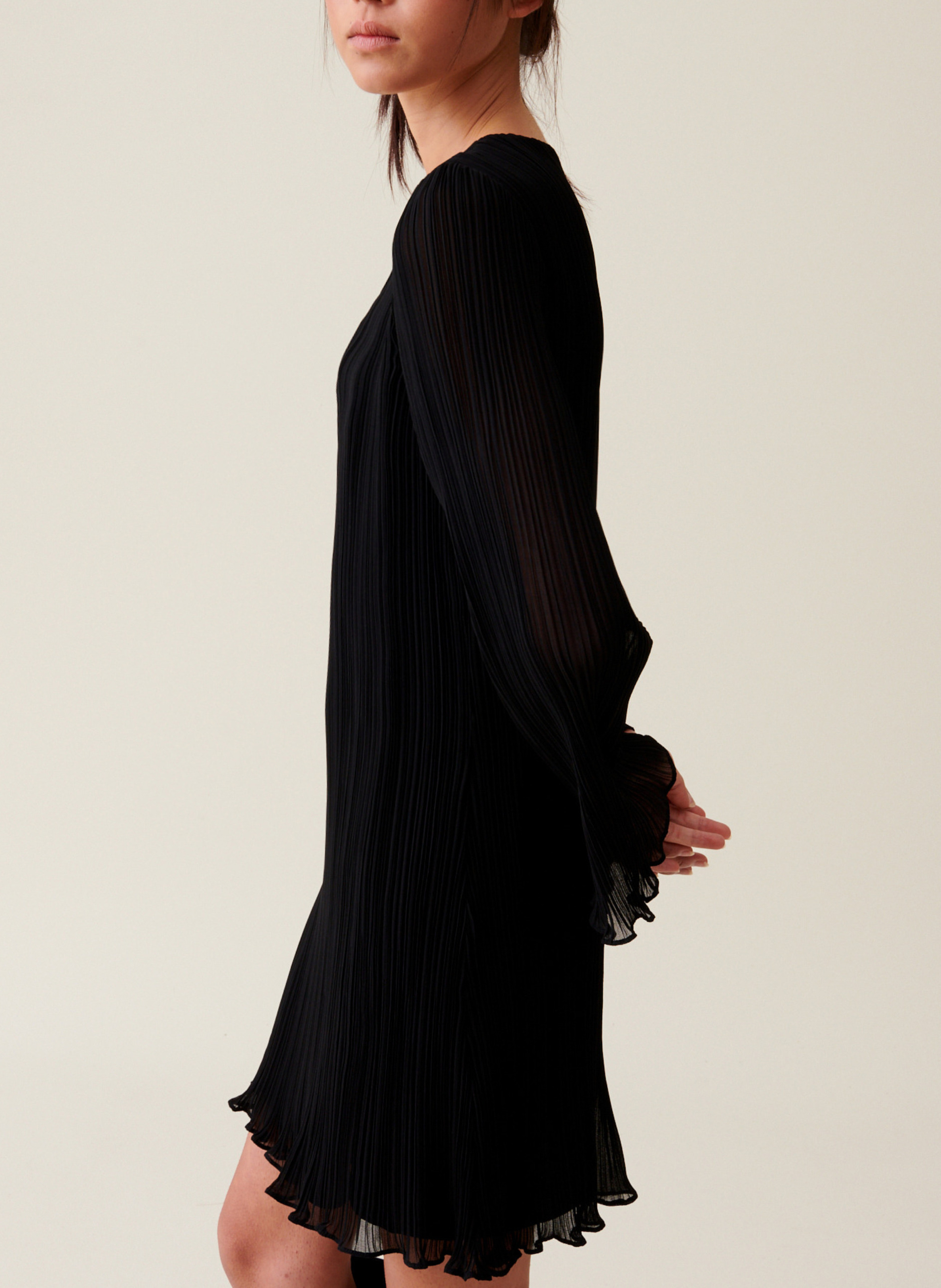 Robe courte col rond plissée CLAUDIE PIERLOT Noir