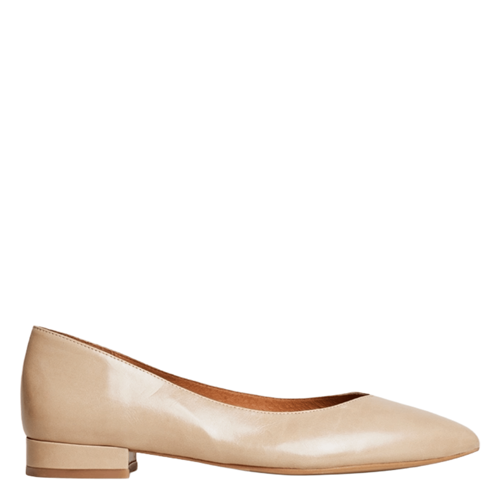 Ballerines plates pointus en cuir vendy JONAK Beige