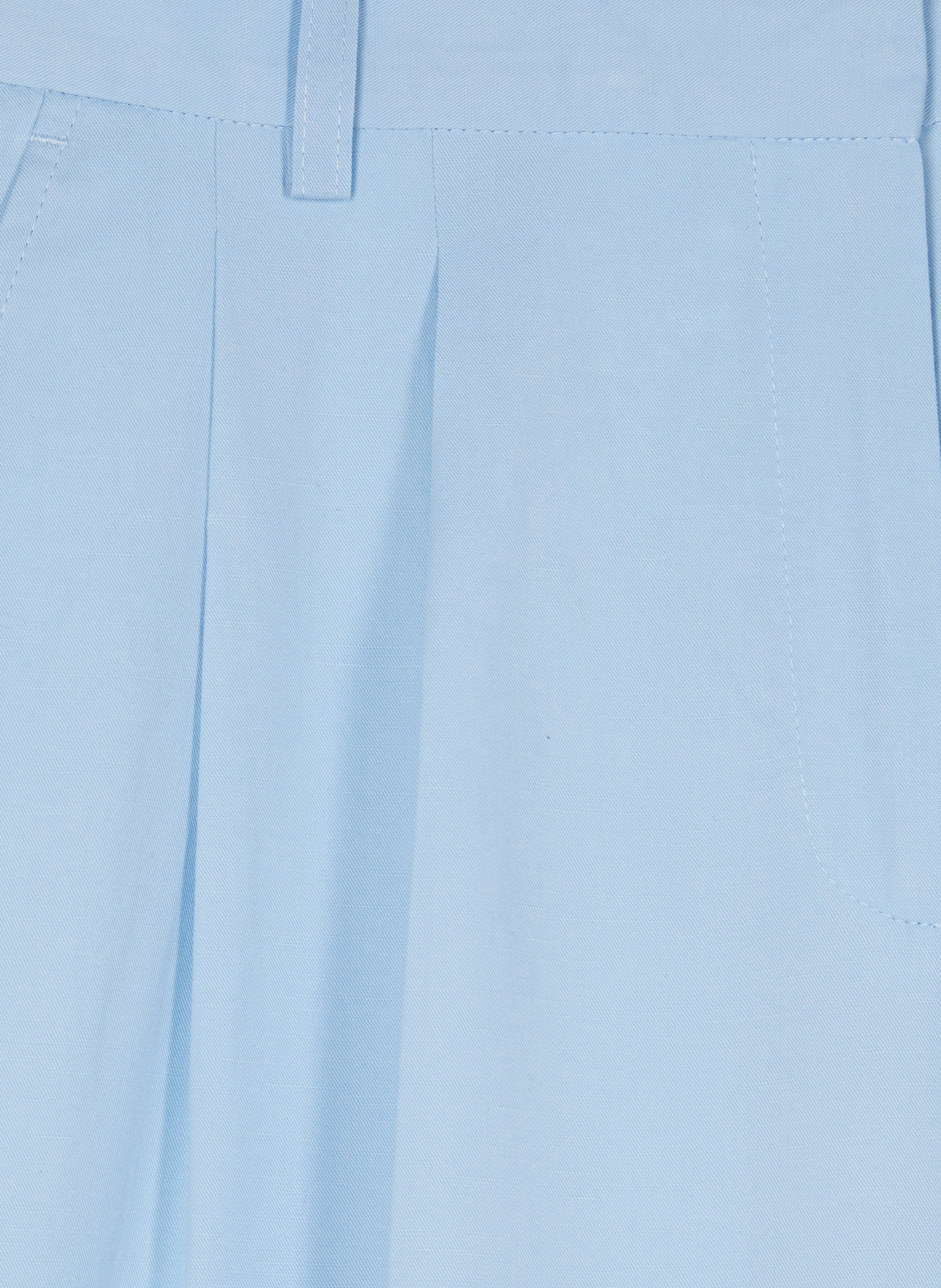 Pantalon de tailleur à pinces large en lin et coton THE KOOPLES Bleu