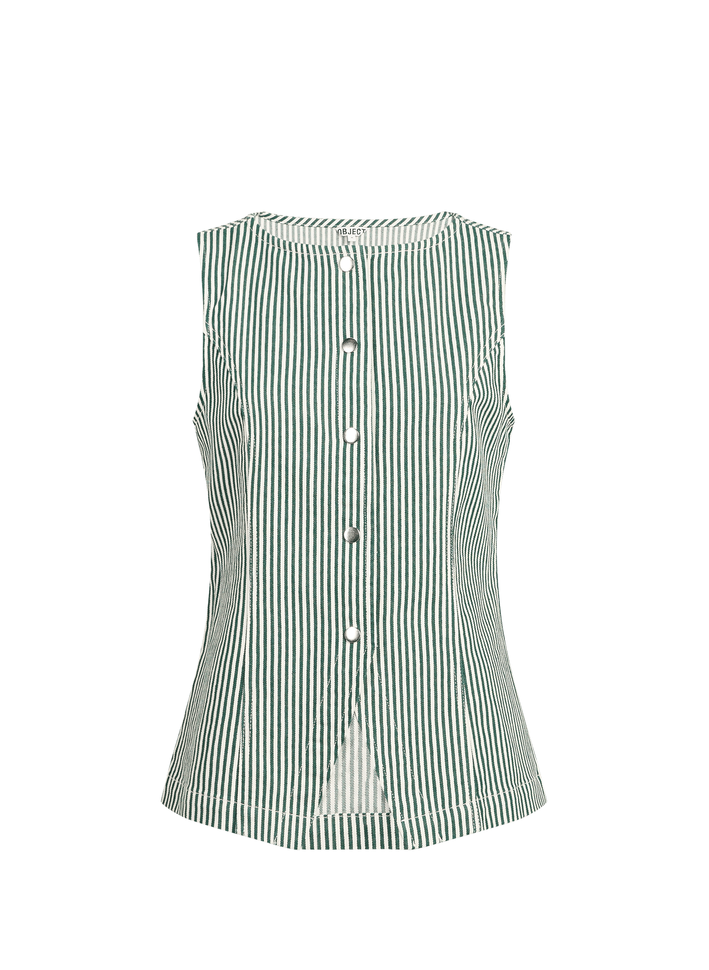 Veste sans manches à rayures Sanni en coton mélangé OBJECT Blanc