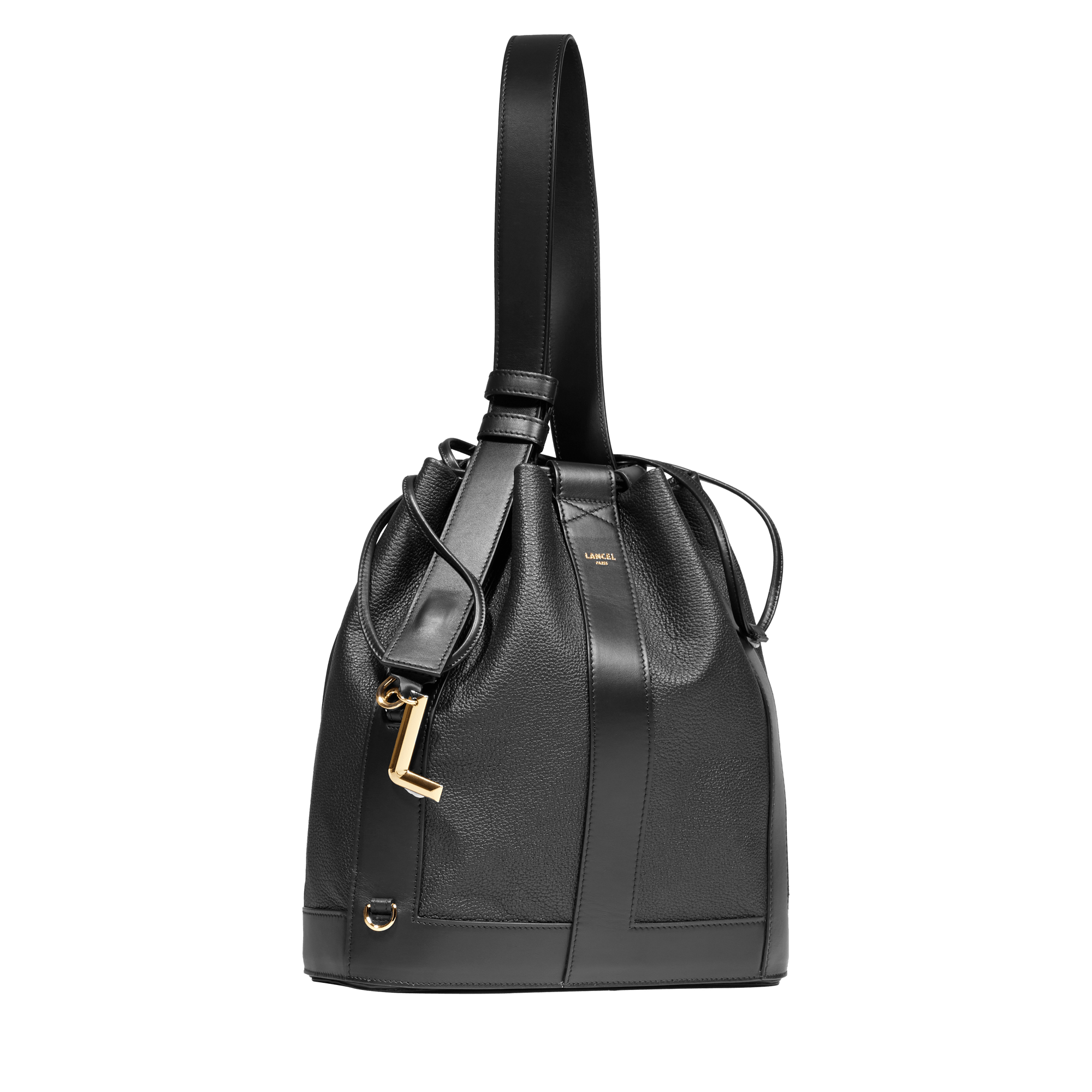 Sac seau m elles de lancel en cuir LANCEL Noir