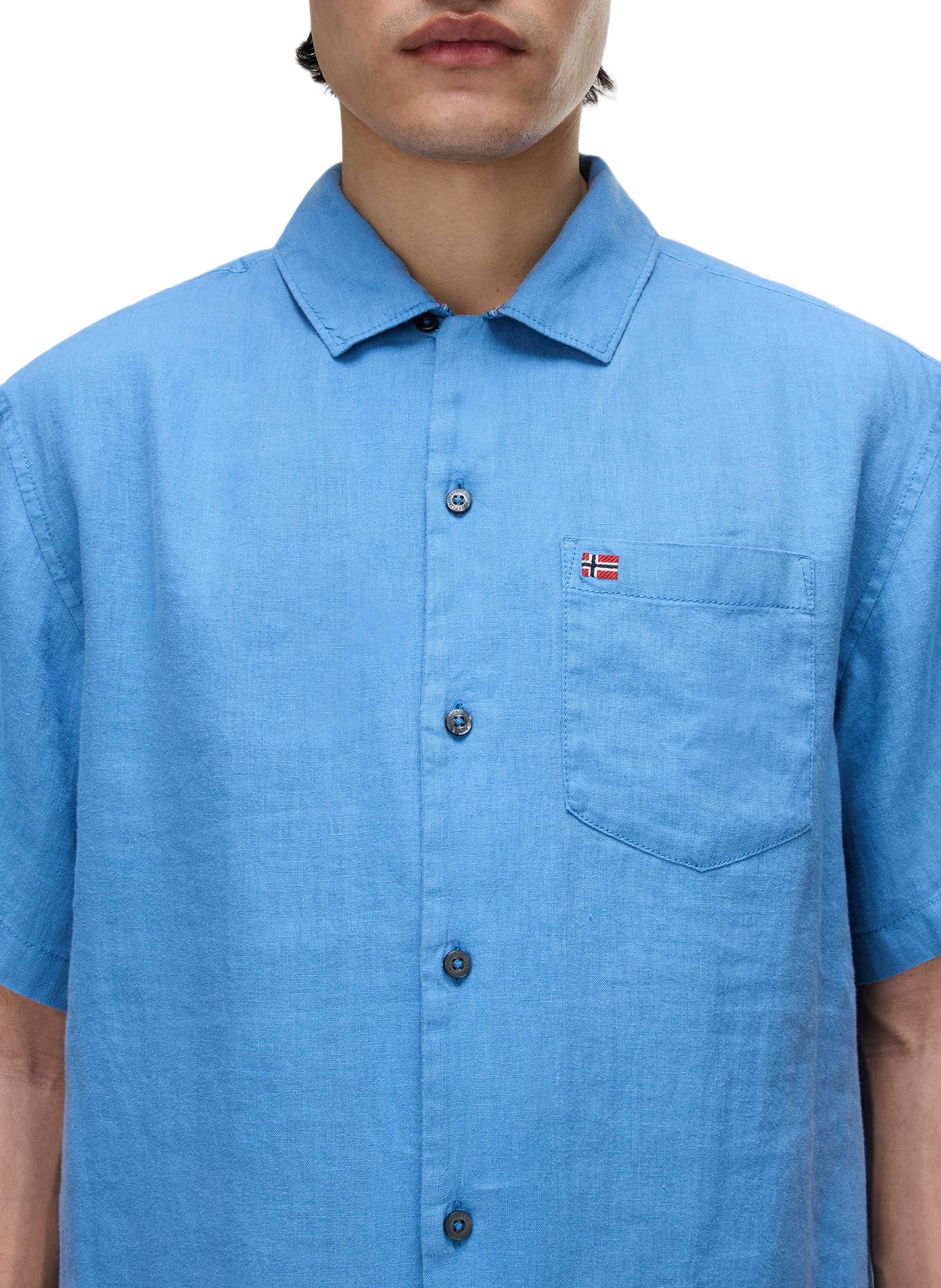 Chemise droite G-Linen en lin NAPAPIJRI Bleu