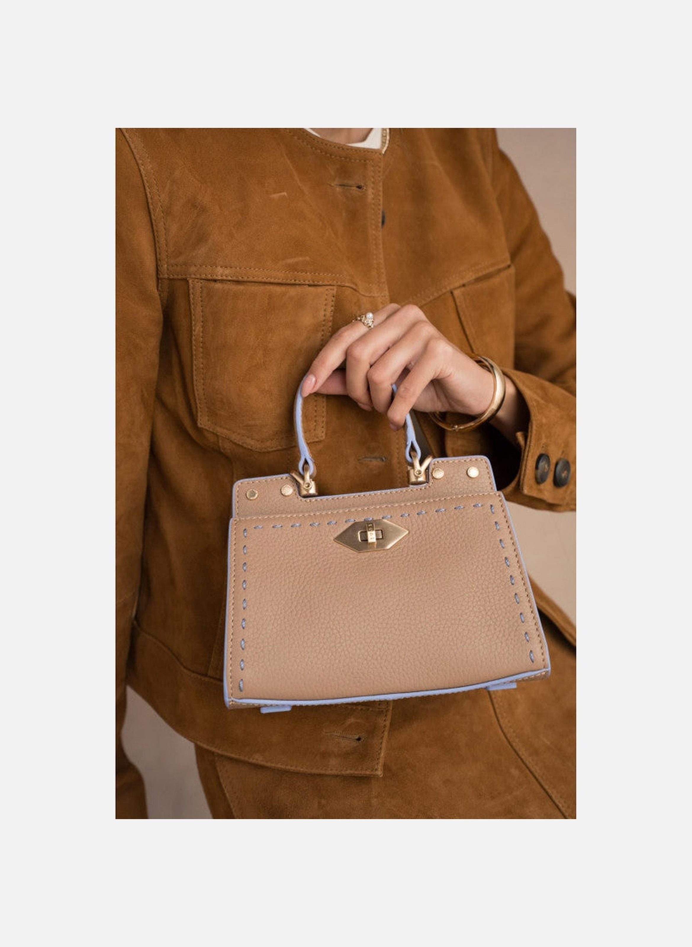 Trianon | sac à main micro en cuir de vachette POURCHET Violet